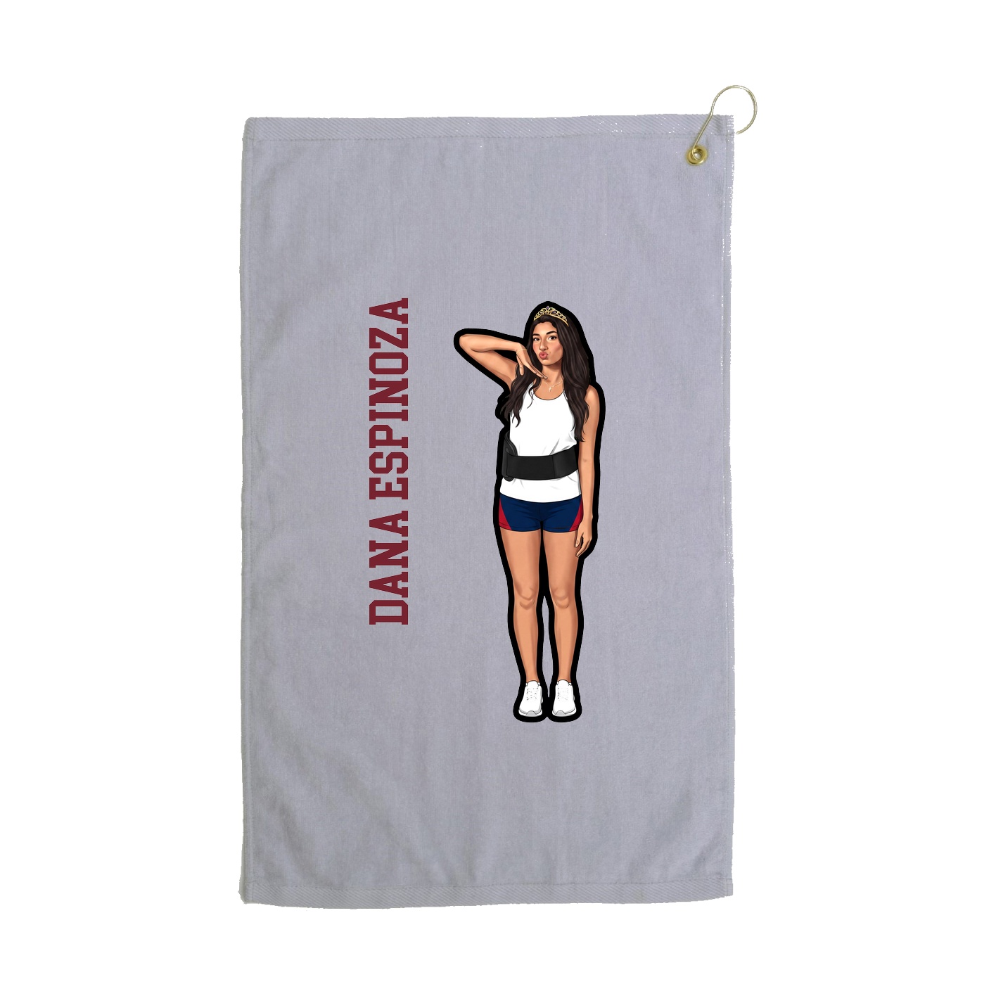 Golf Towel — Name Vertical in Grey