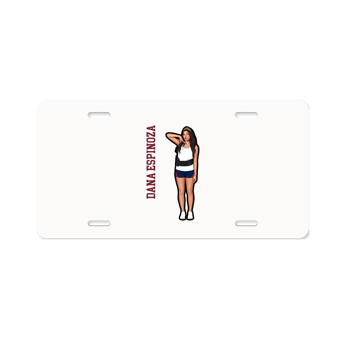 License Plate — Name Vertical in Classic