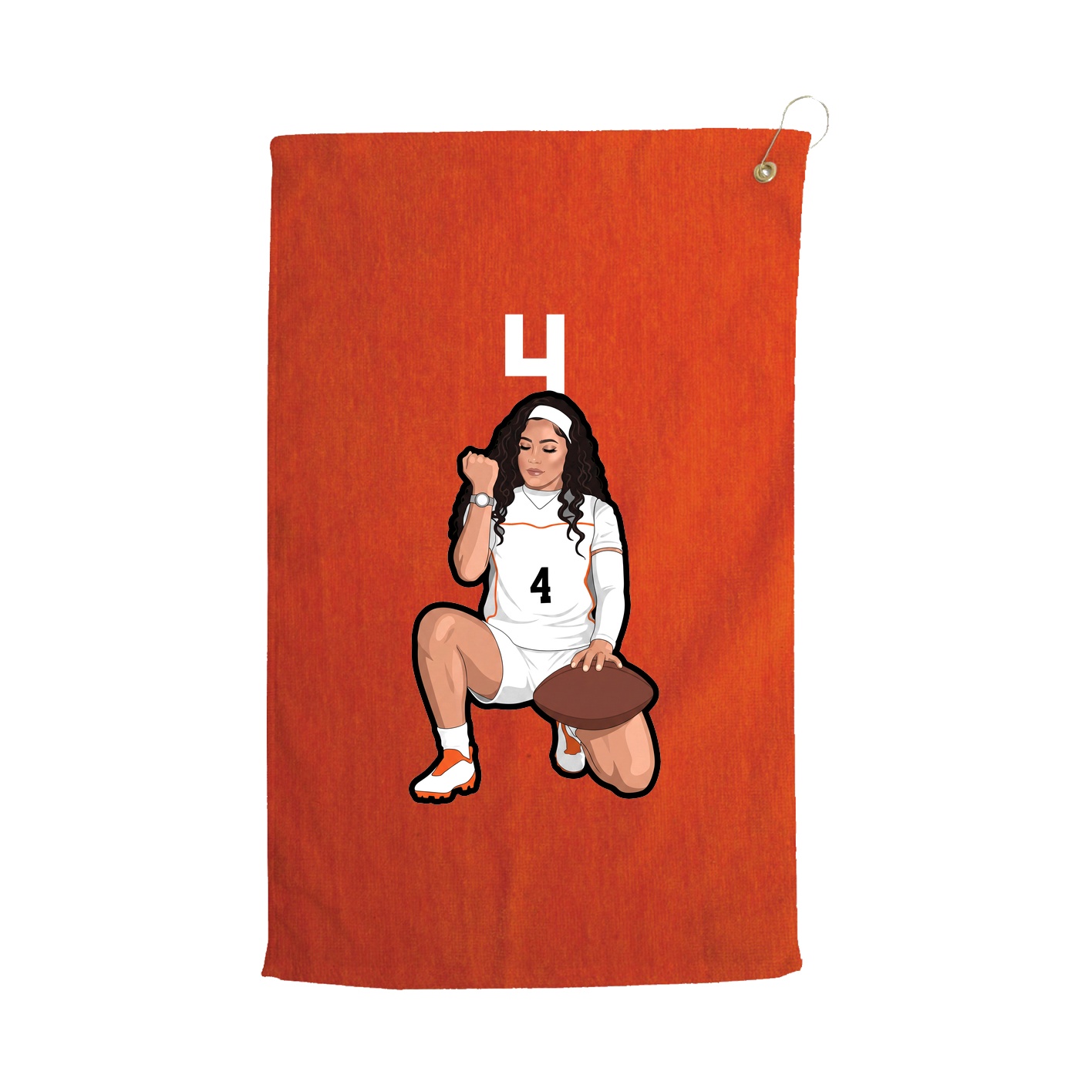Golf Towel — Number Top in Orange
