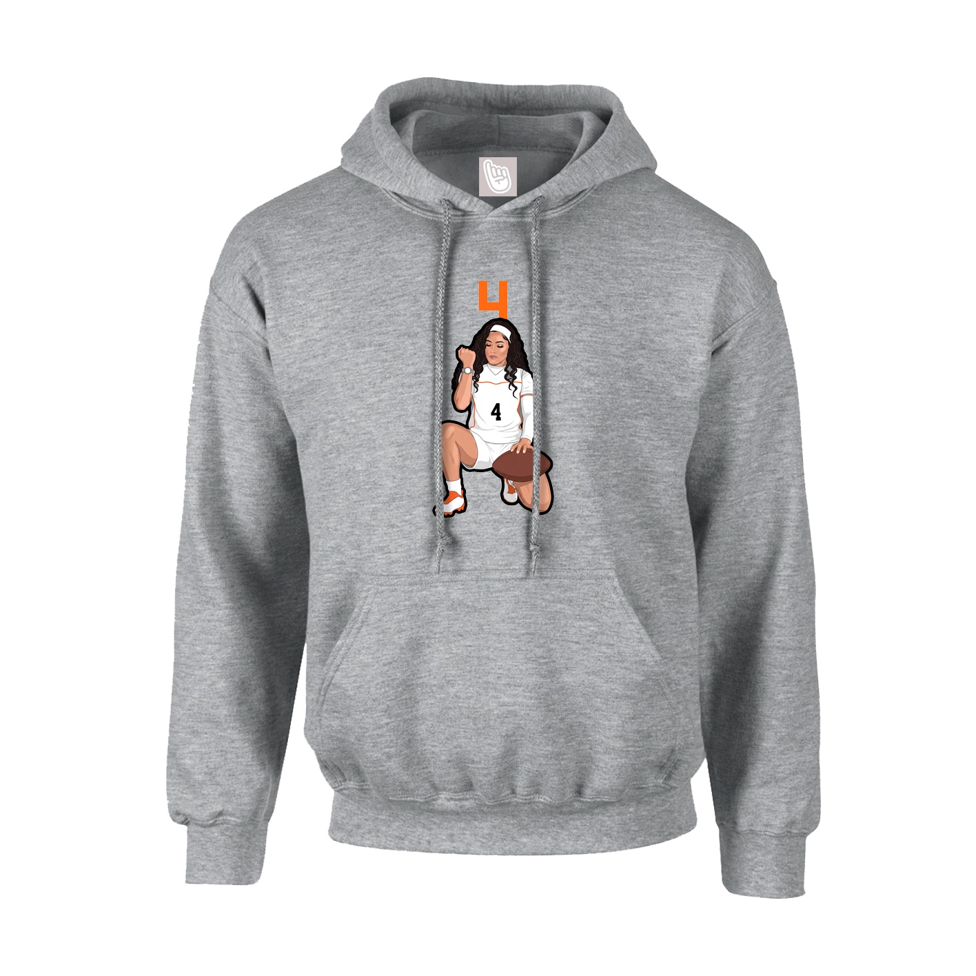 Youth Hoodie — Number Top in Grey