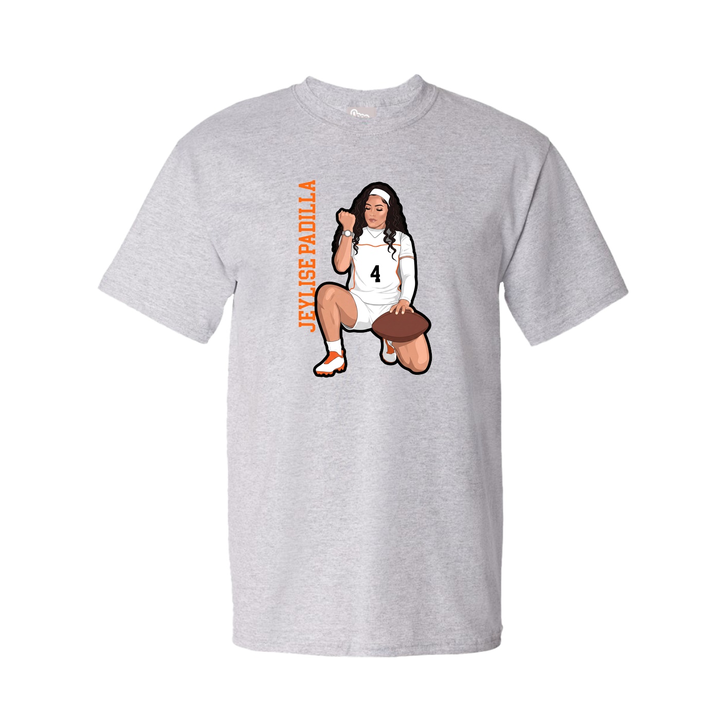 Youth Tee — Name Vertical in Grey