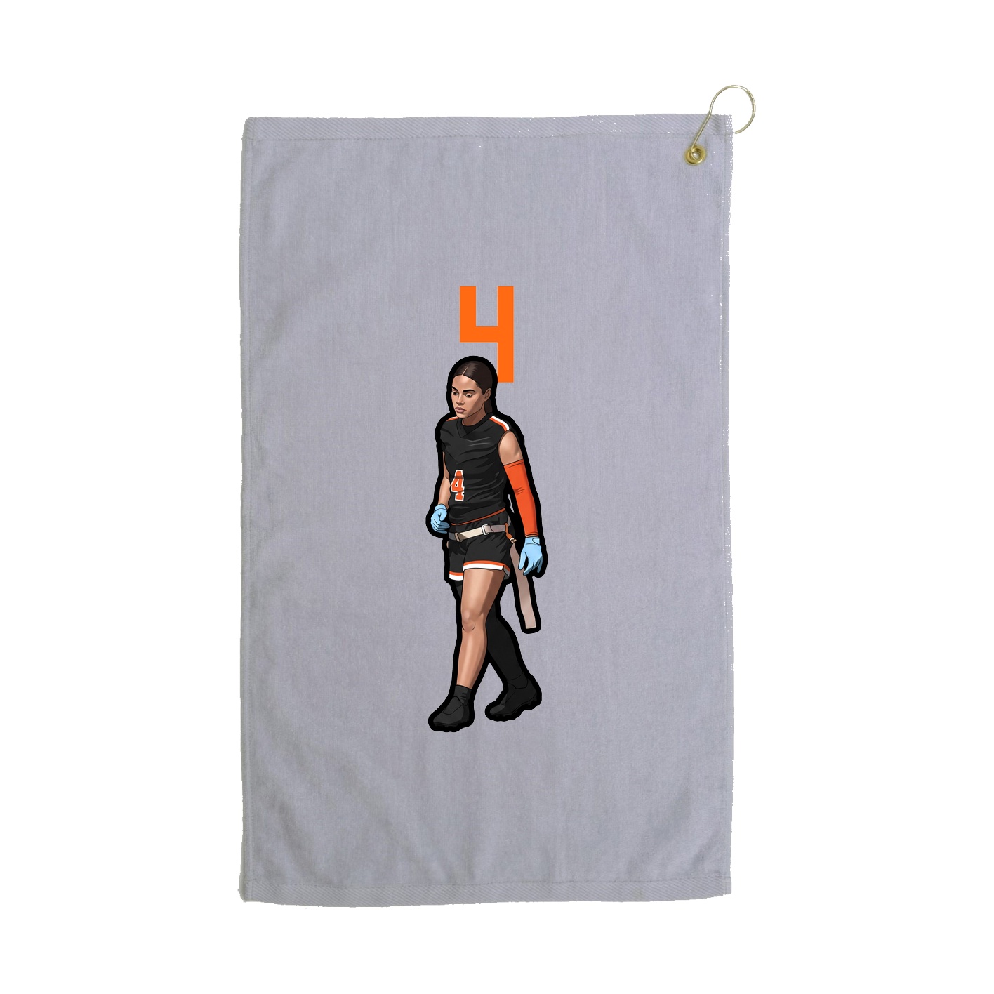 Golf Towel — Number Top in Grey