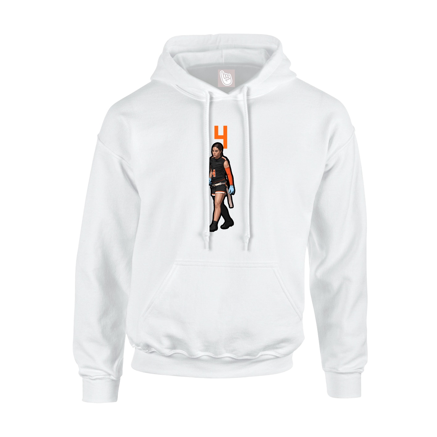 Hoodie — Number Top in White