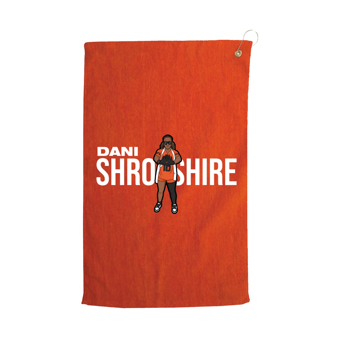 Golf Towel — Player Name in Orange