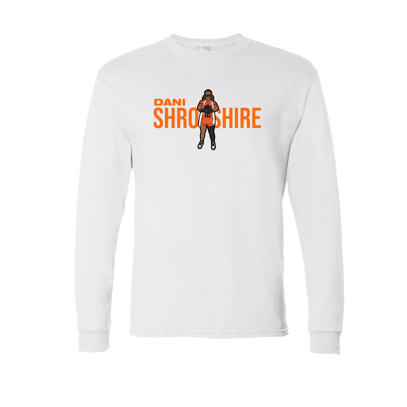 Long Sleeve Tee — Player Name in White