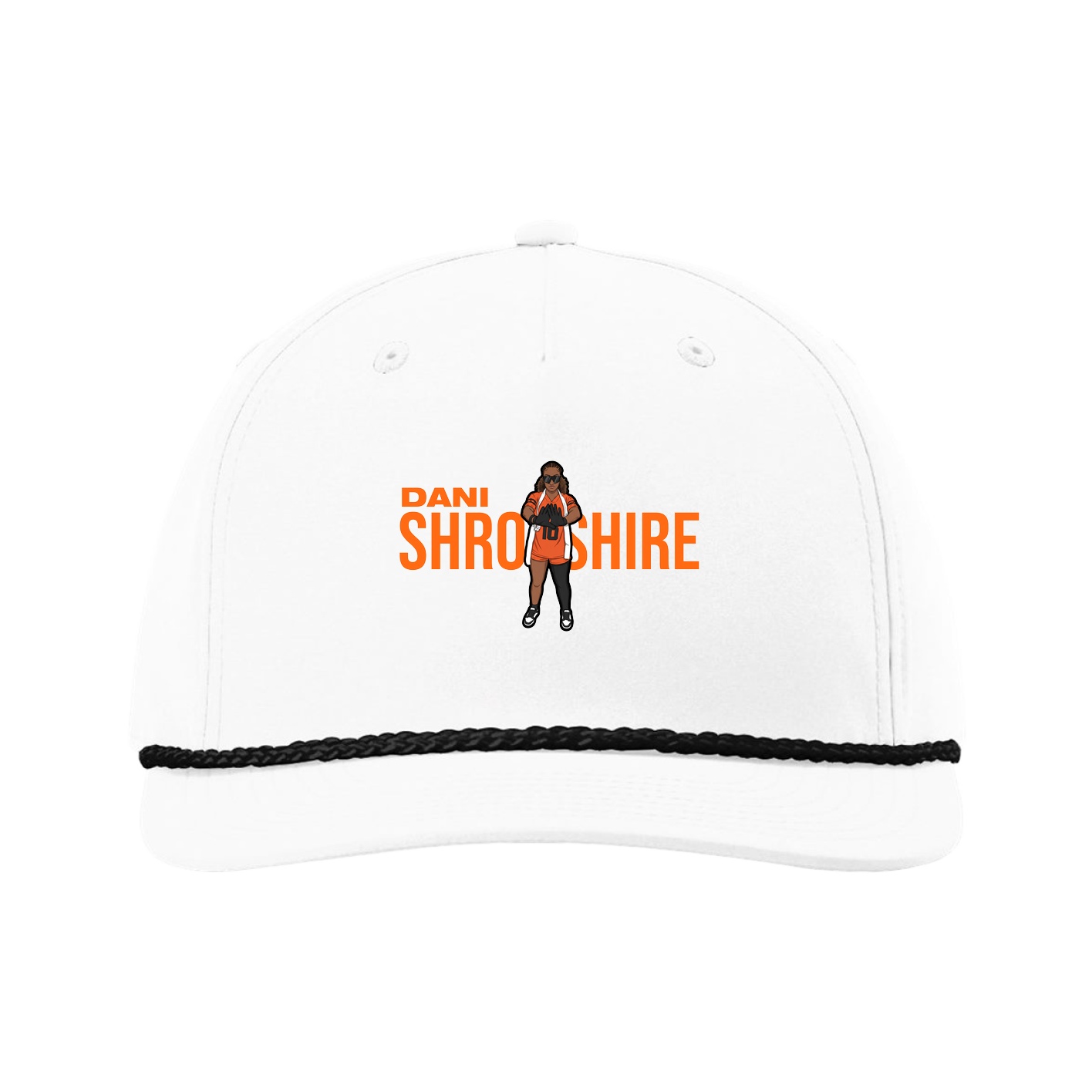 Five-Panel Classic Rope Cap — Player Name in White