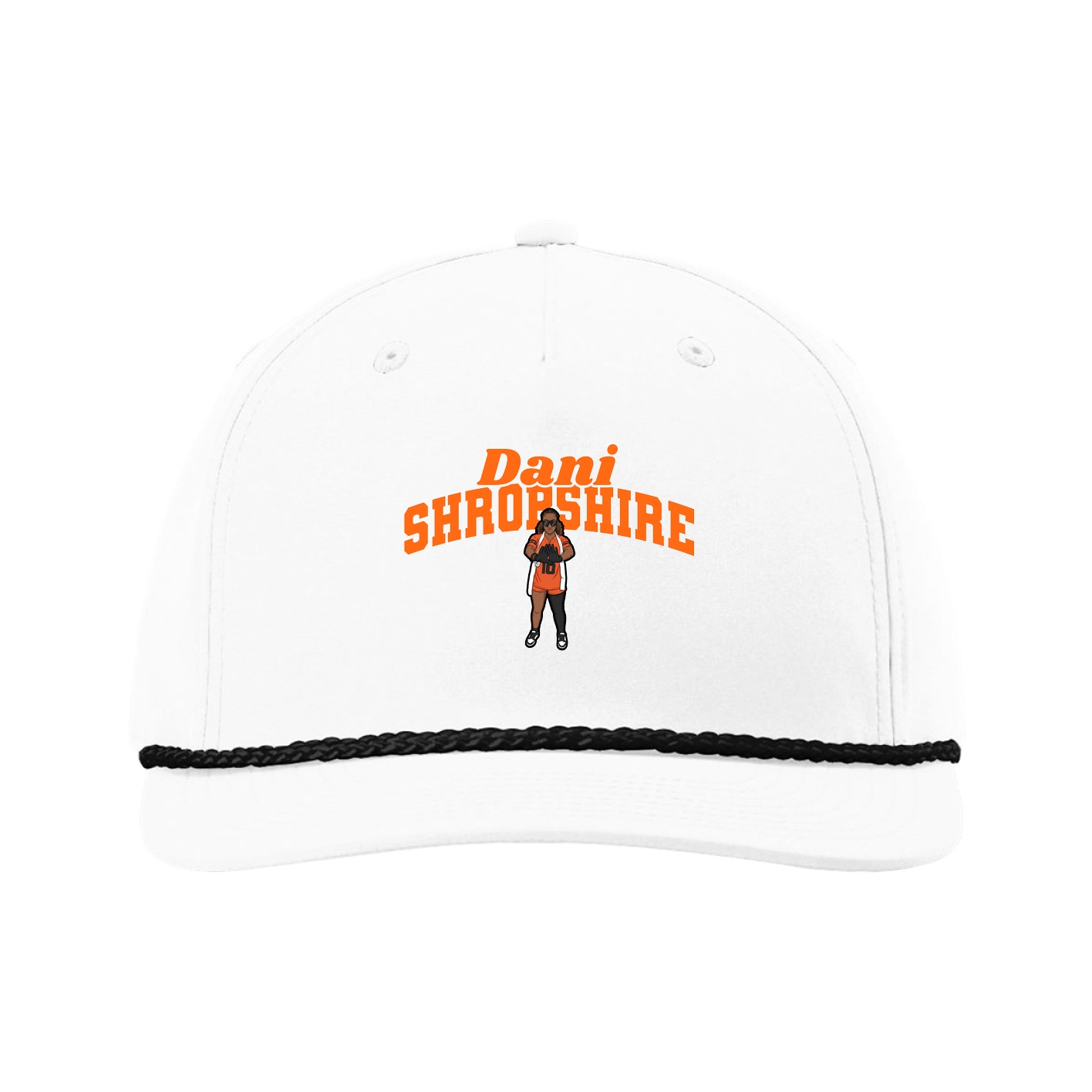 Five-Panel Classic Rope Cap — Signature Arch in White