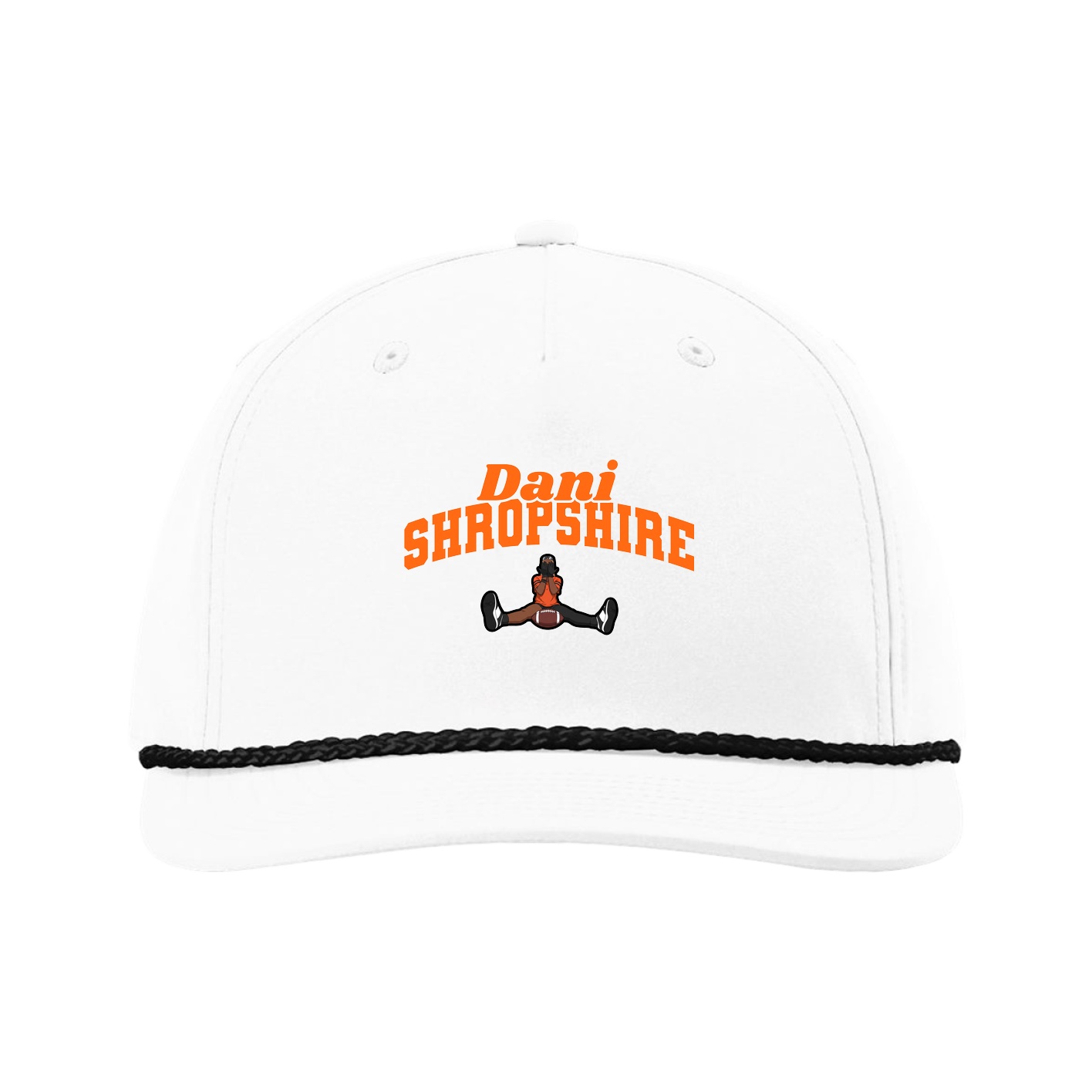 Five-Panel Classic Rope Cap — Signature Arch in White