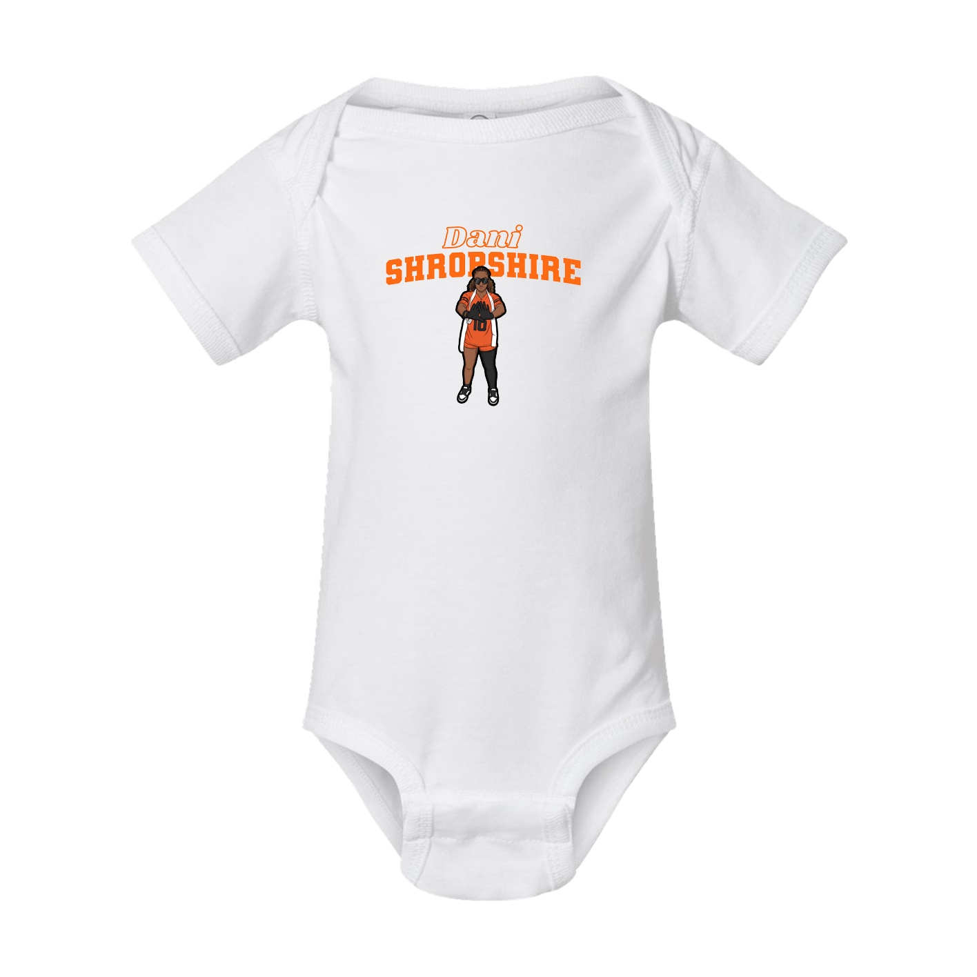 Baby Onesie — Name Arch in White