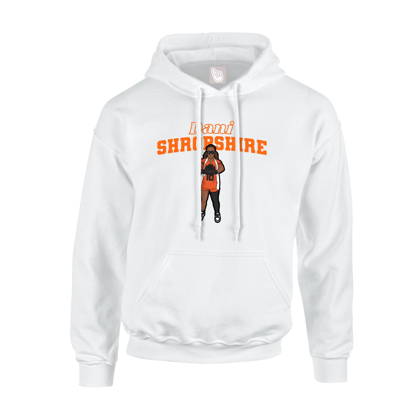 Hoodie — Name Arch in White