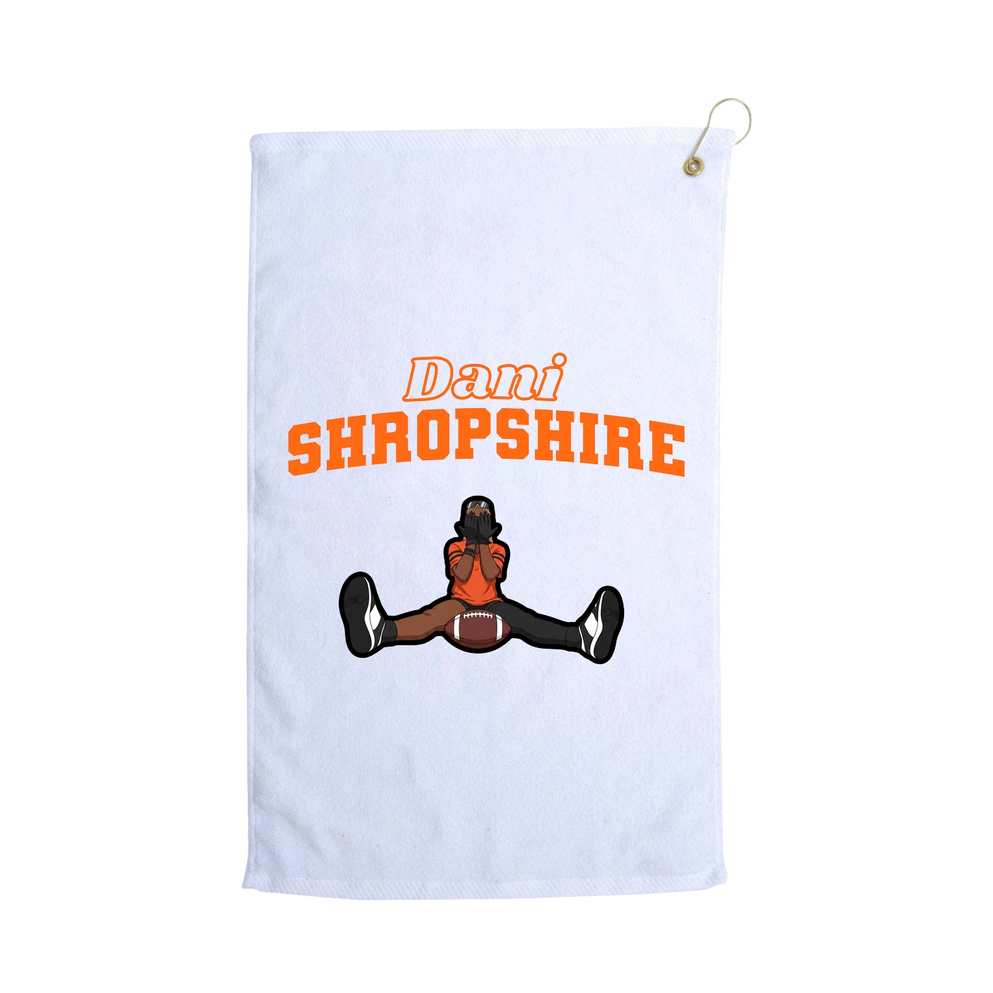 Golf Towel — Name Arch in White