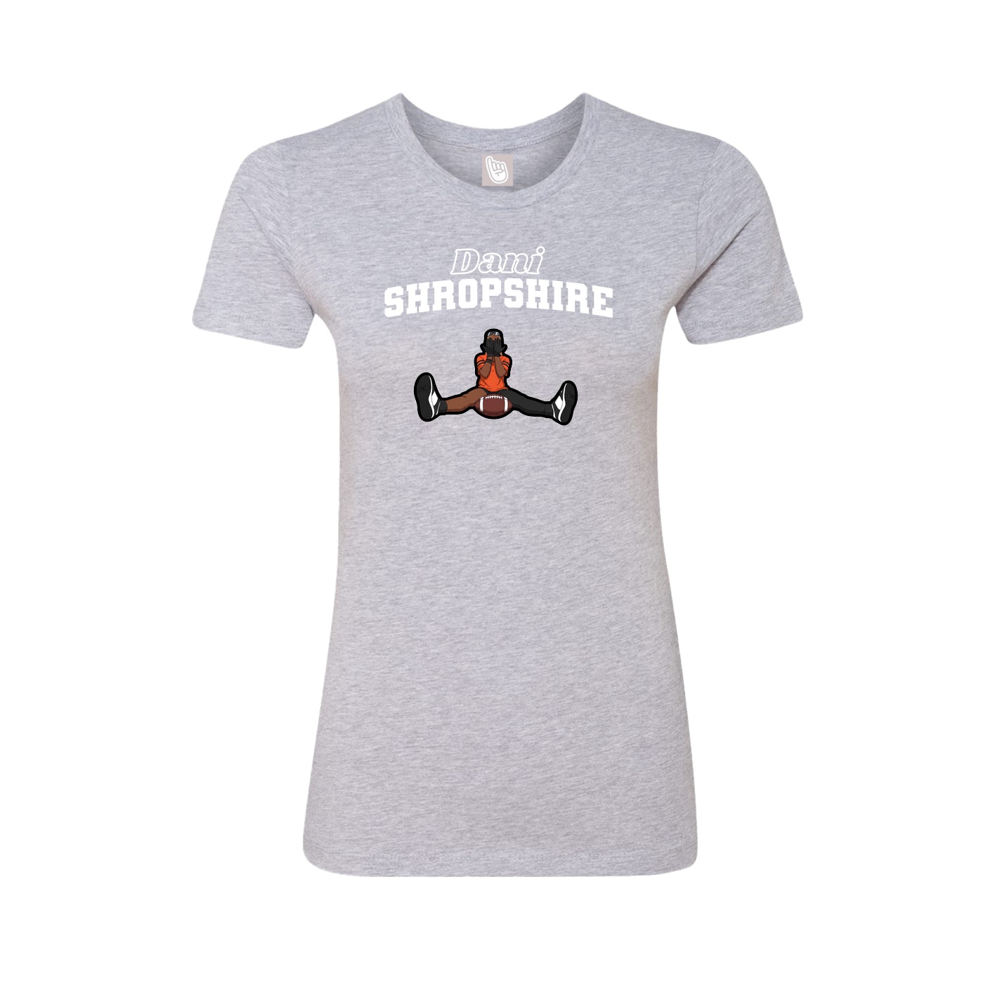 Fitted Women's Tee — Name Arch in Grey