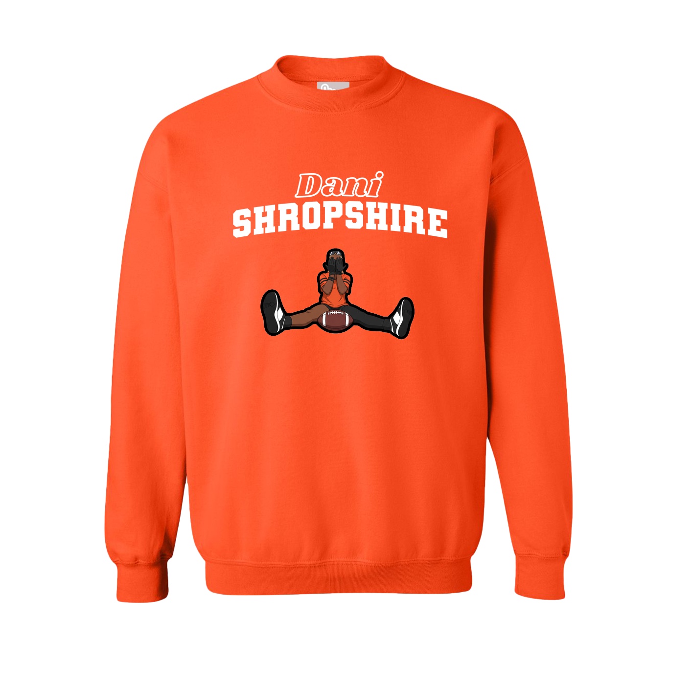 Fleece Crew — Name Arch in Orange