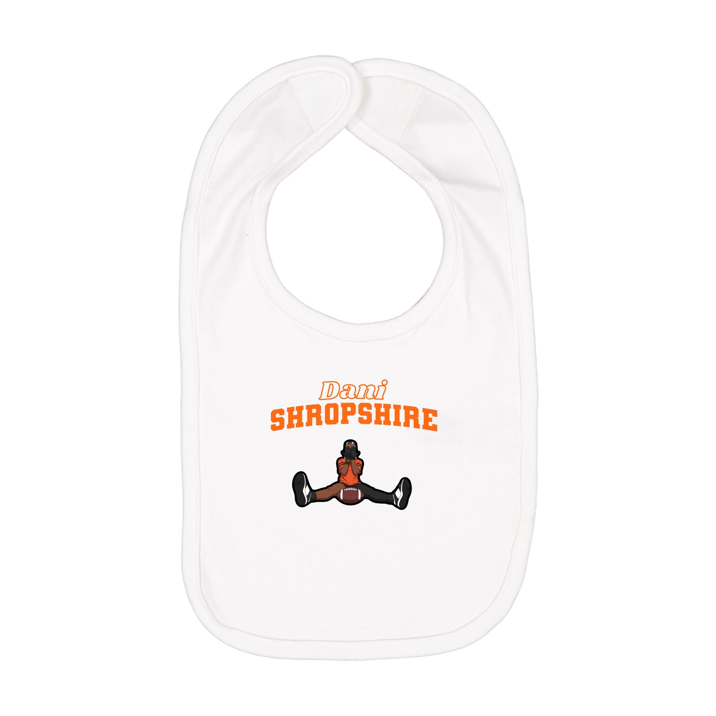 Infant Bib — Name Arch in White
