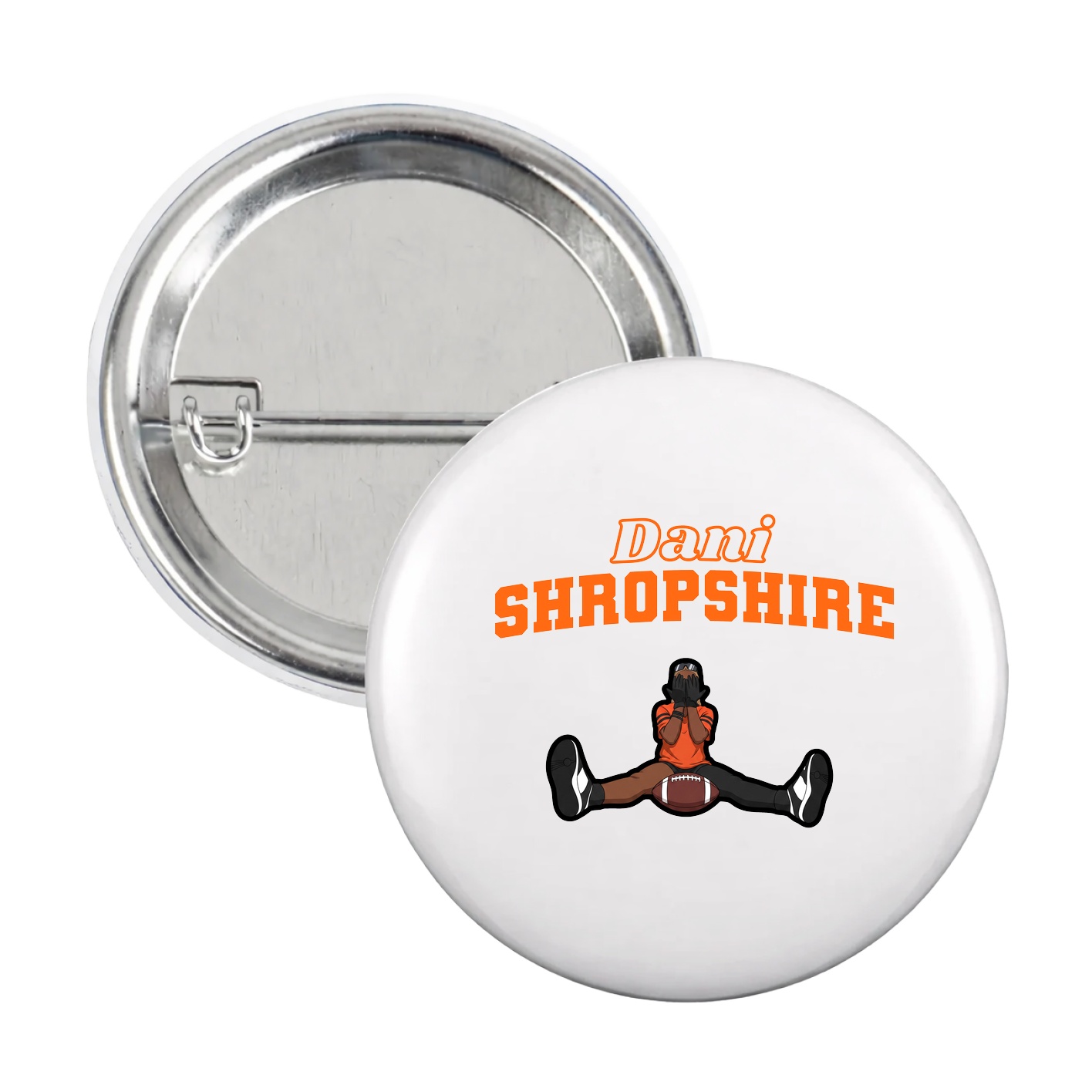 Game Day Button — Name Arch in White