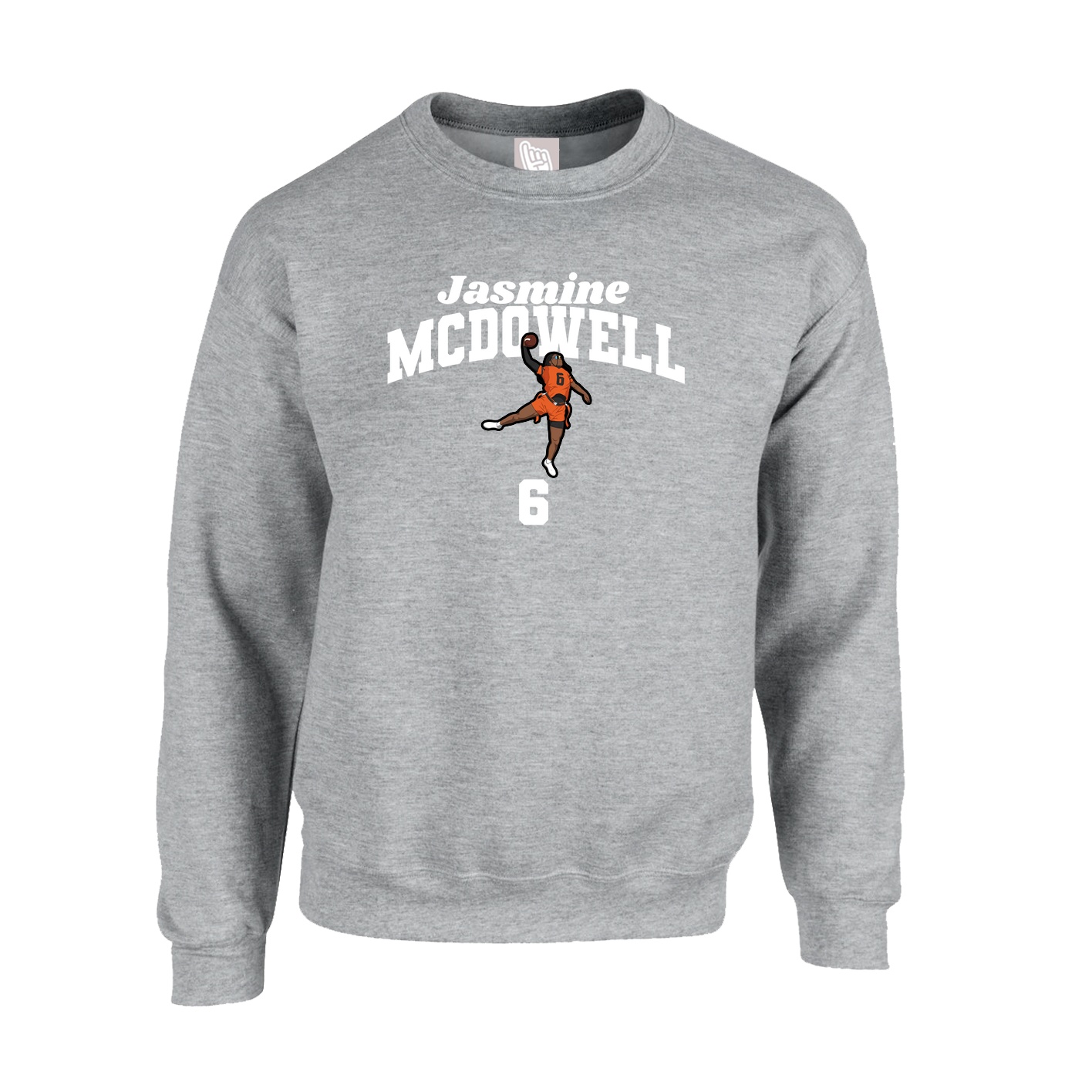 Fleece Crew — Signature Arch in Grey