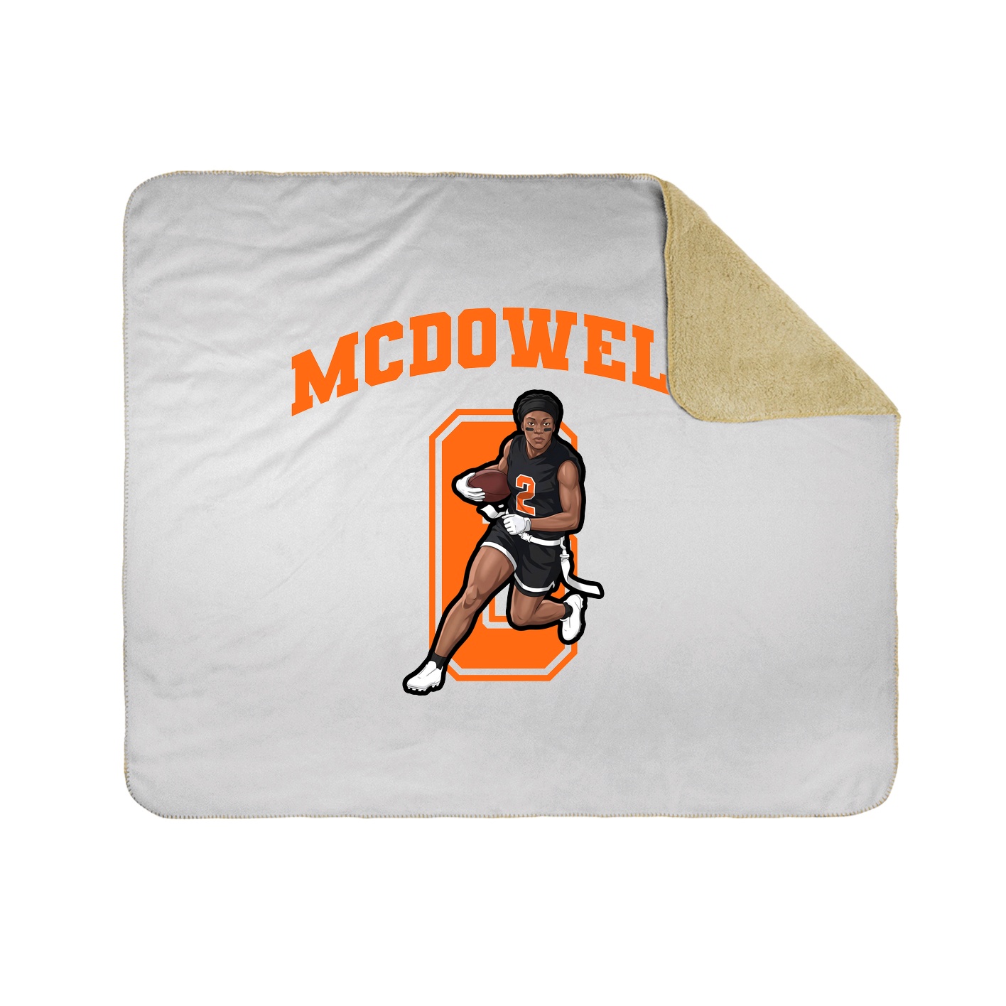 Throw Blanket — Number in White