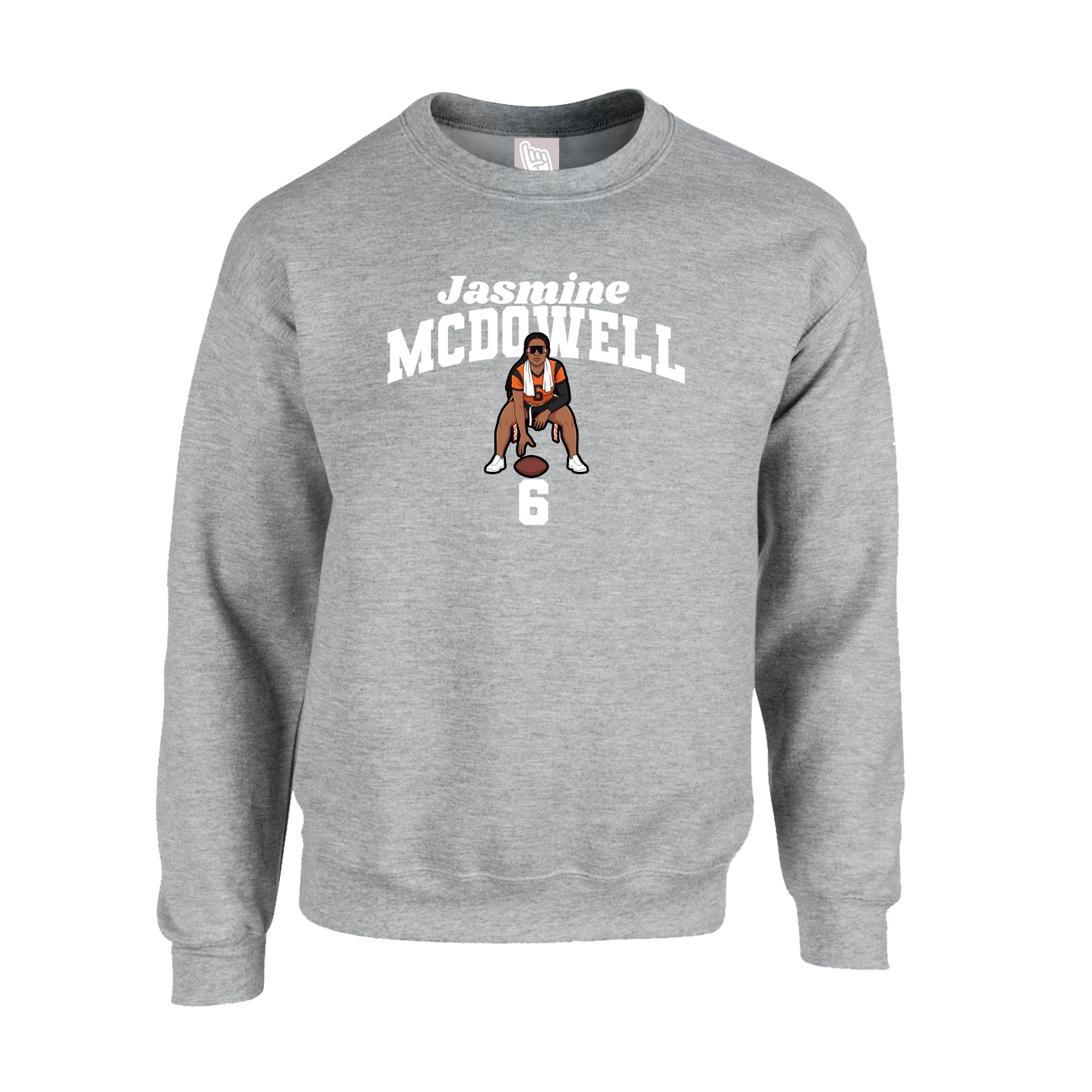 Fleece Crew — Signature Arch in Grey