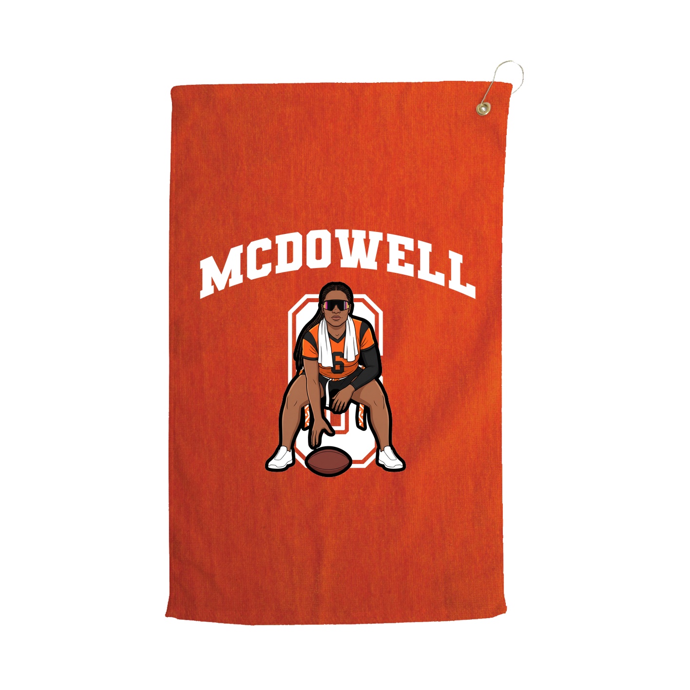 Golf Towel — Number in Orange