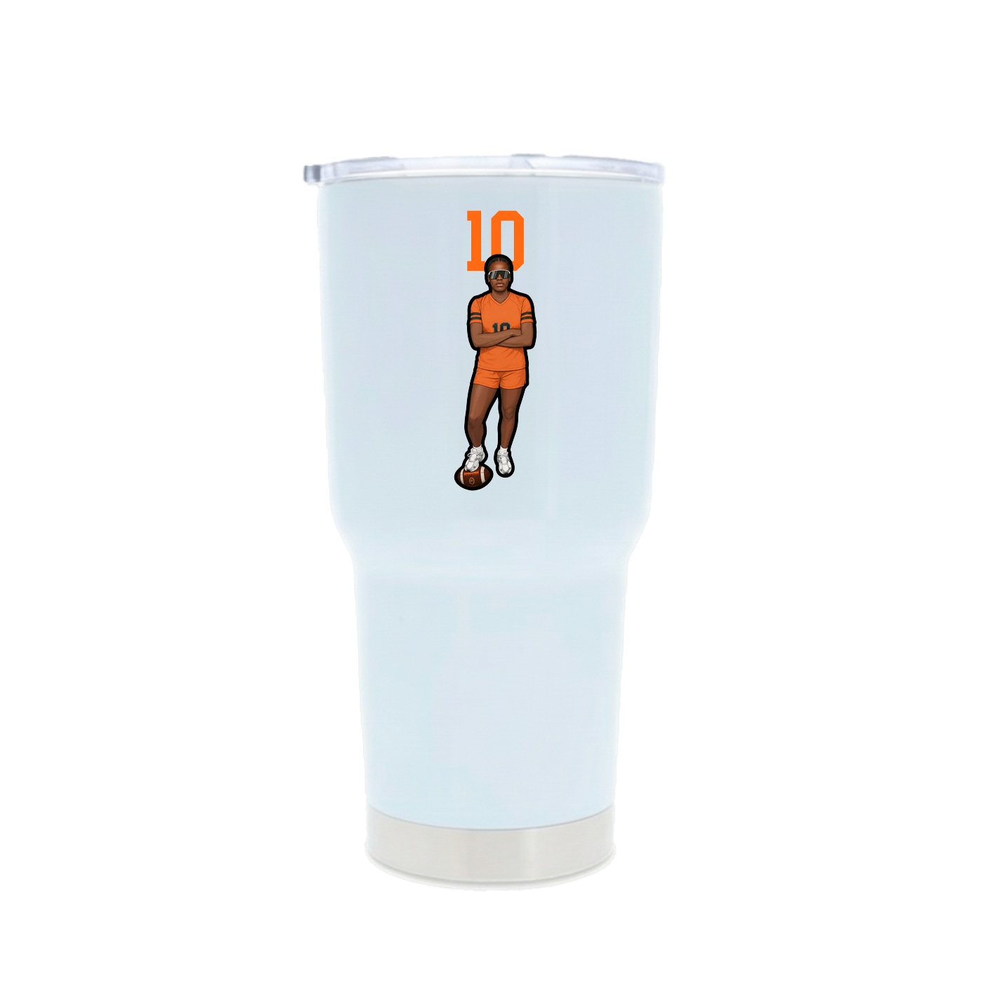 30oz Stainless Steel Tumbler — Number Top in White