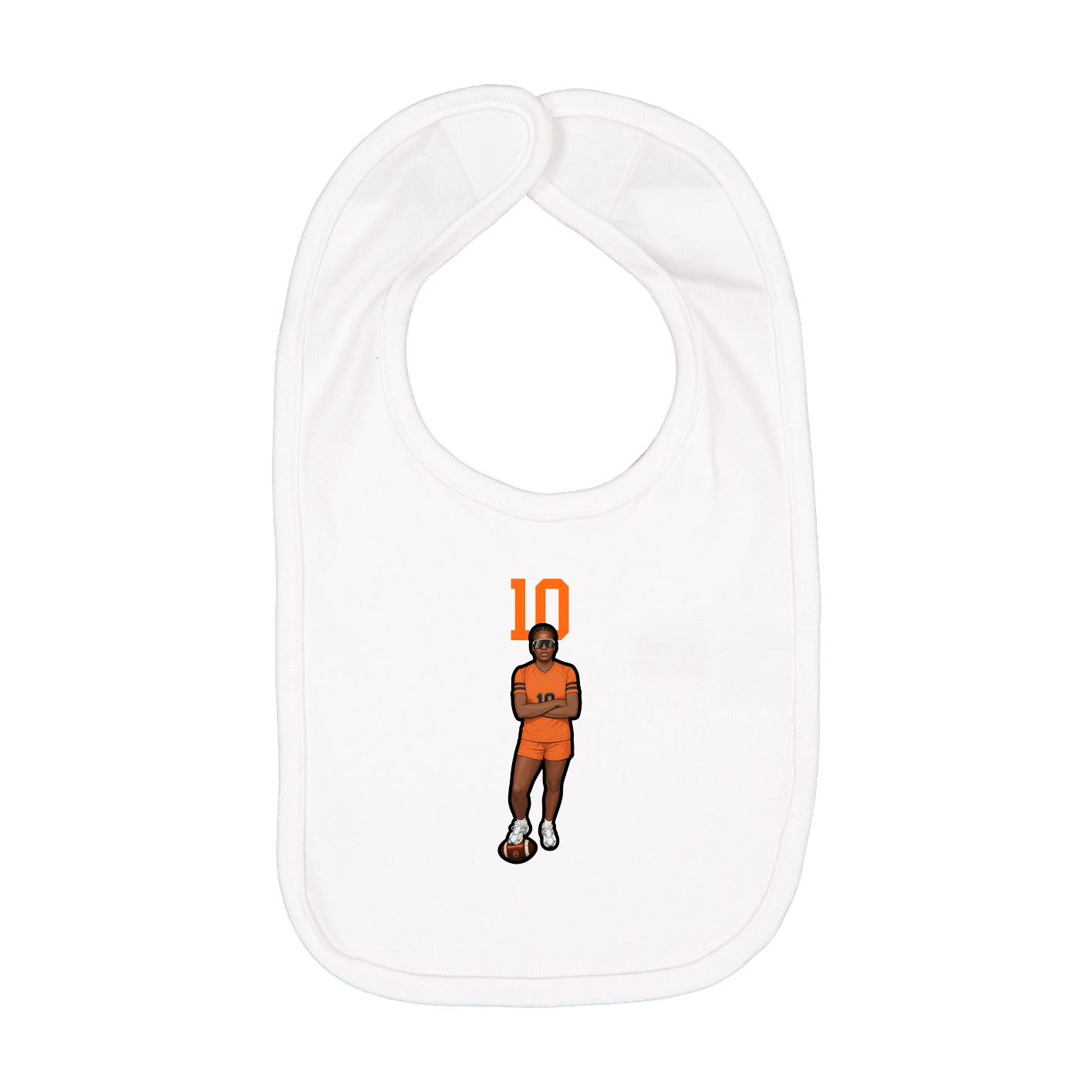 Infant Bib — Number Top in White
