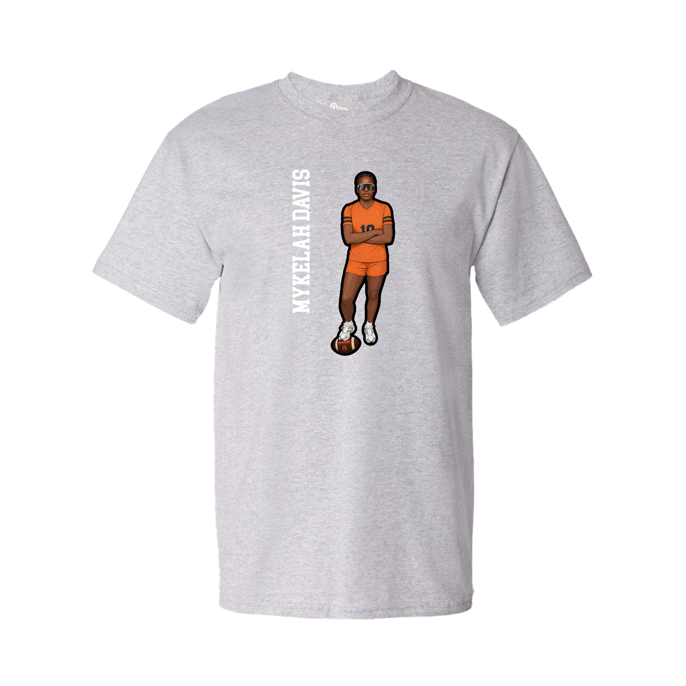 Youth Tee — Name Vertical in Grey
