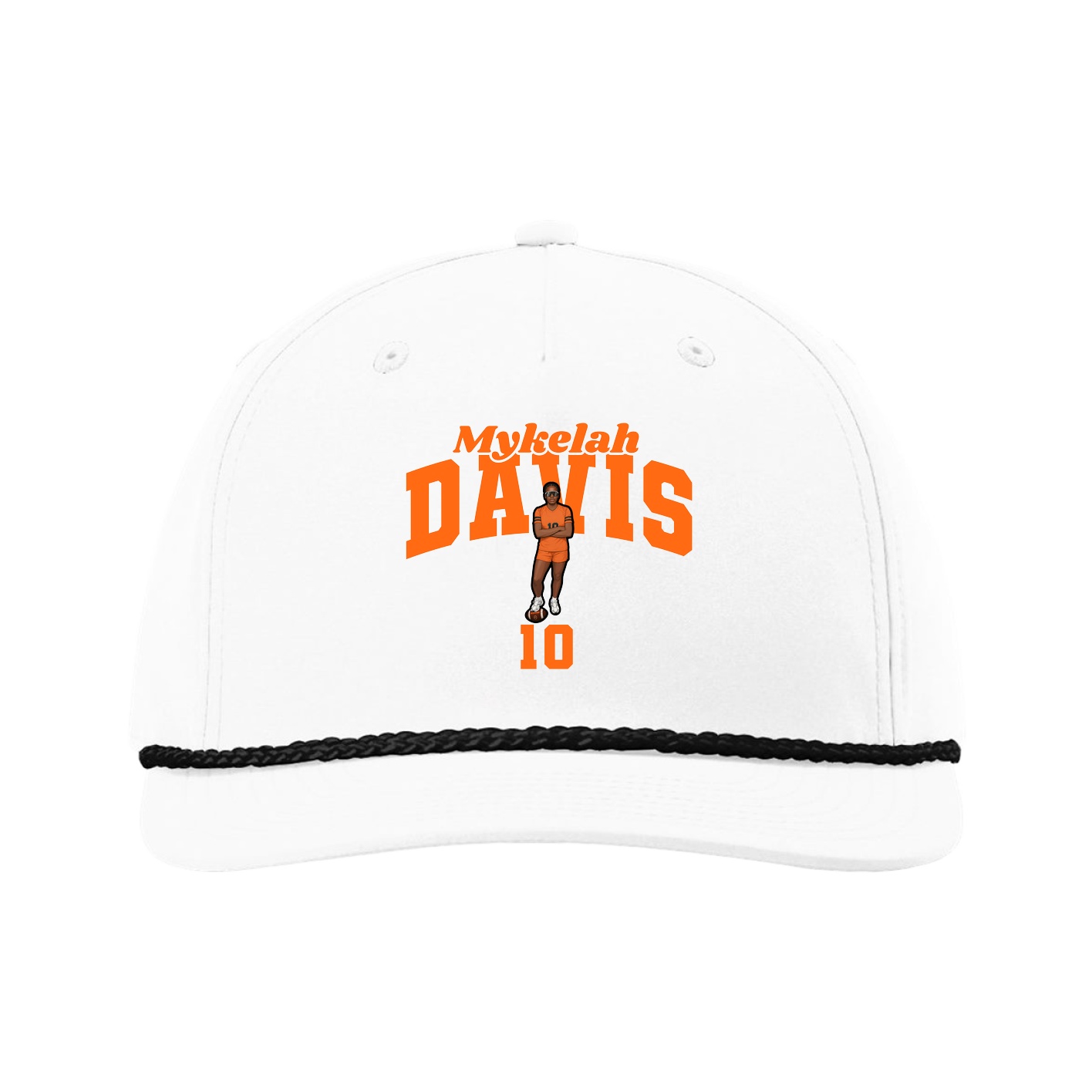 Five-Panel Classic Rope Cap — Signature Arch in White