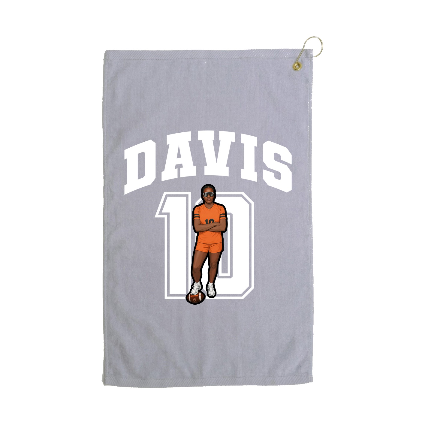 Golf Towel — Number in Grey