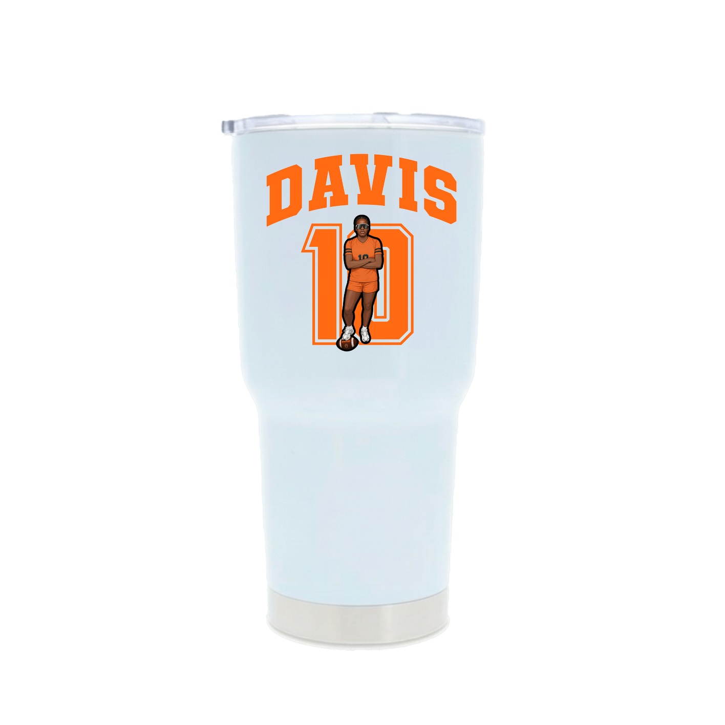 30oz Stainless Steel Tumbler — Number in White