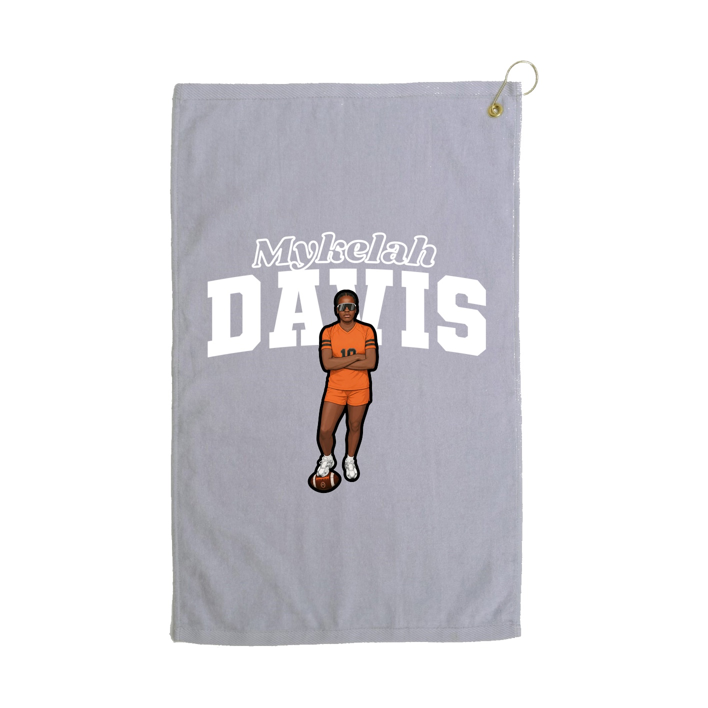 Golf Towel — Name Arch in Grey