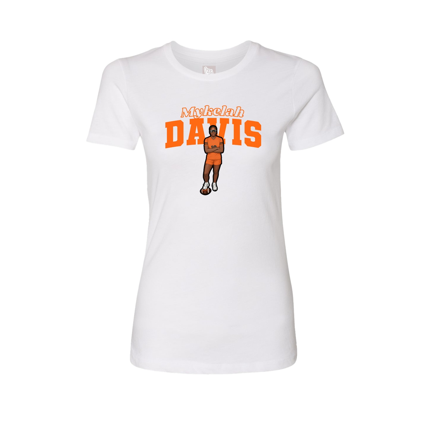 Fitted Women's Tee — Name Arch in White