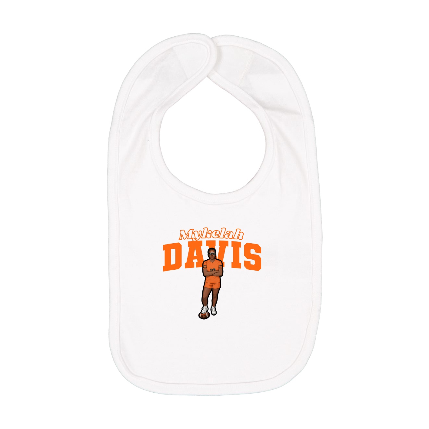 Infant Bib — Name Arch in White