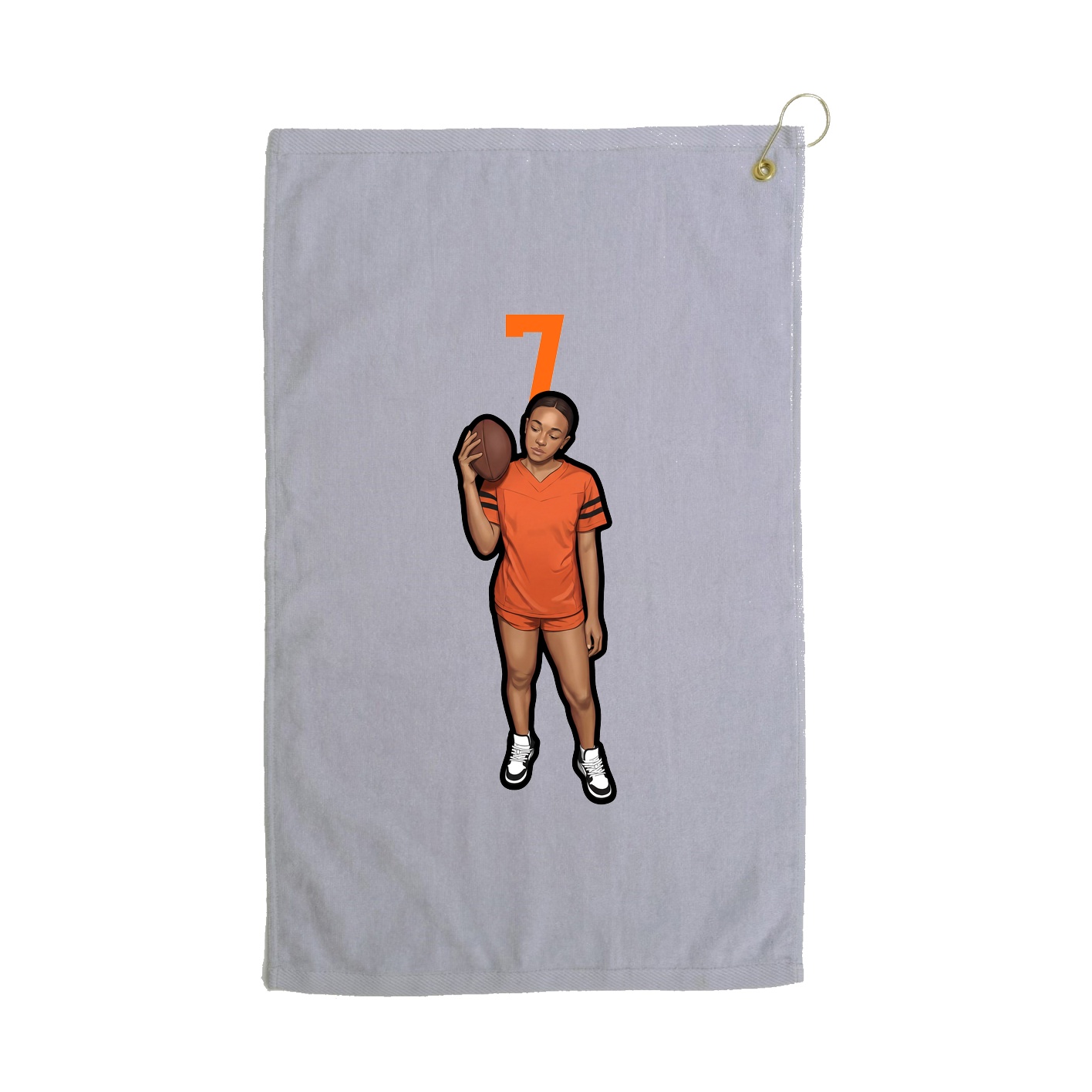 Golf Towel — Number Top in Grey