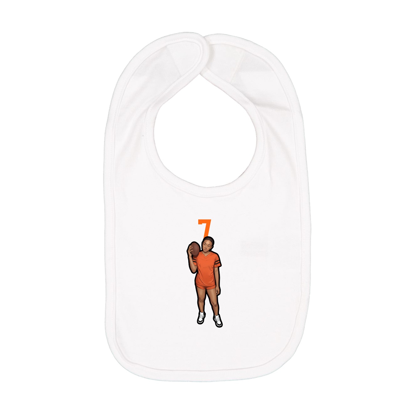 Infant Bib — Number Top in White