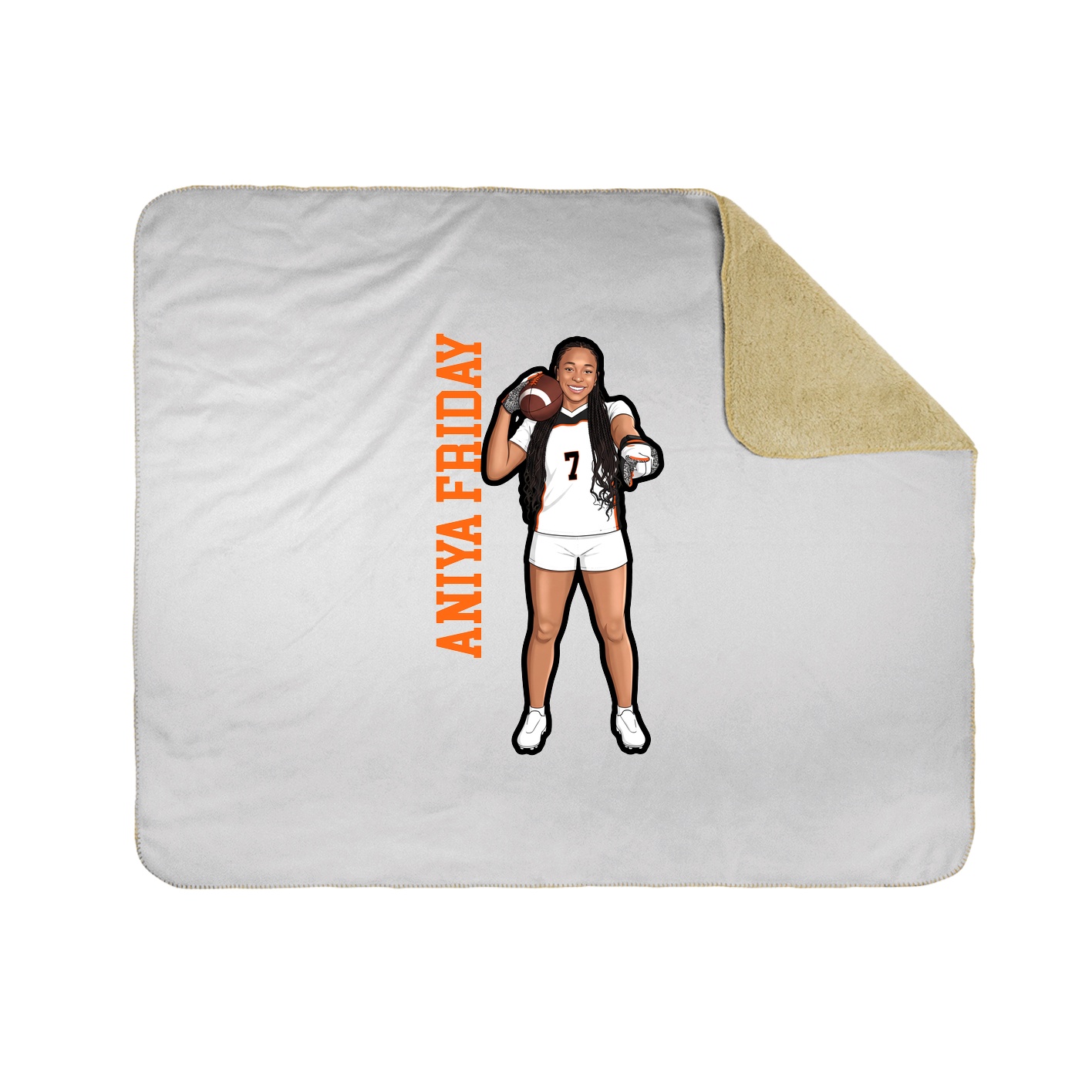 Throw Blanket — Name Vertical in White