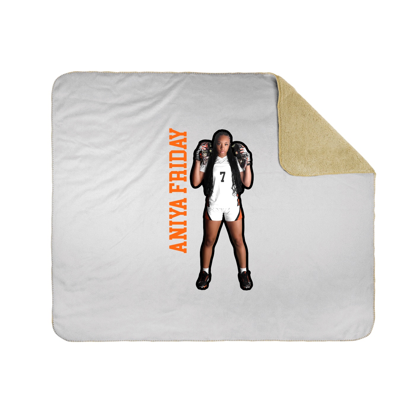 Throw Blanket — Name Vertical in White