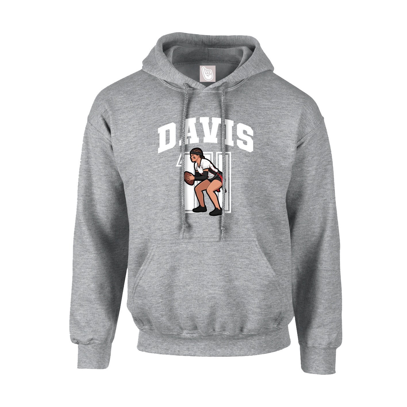 Youth Hoodie — Number in Grey