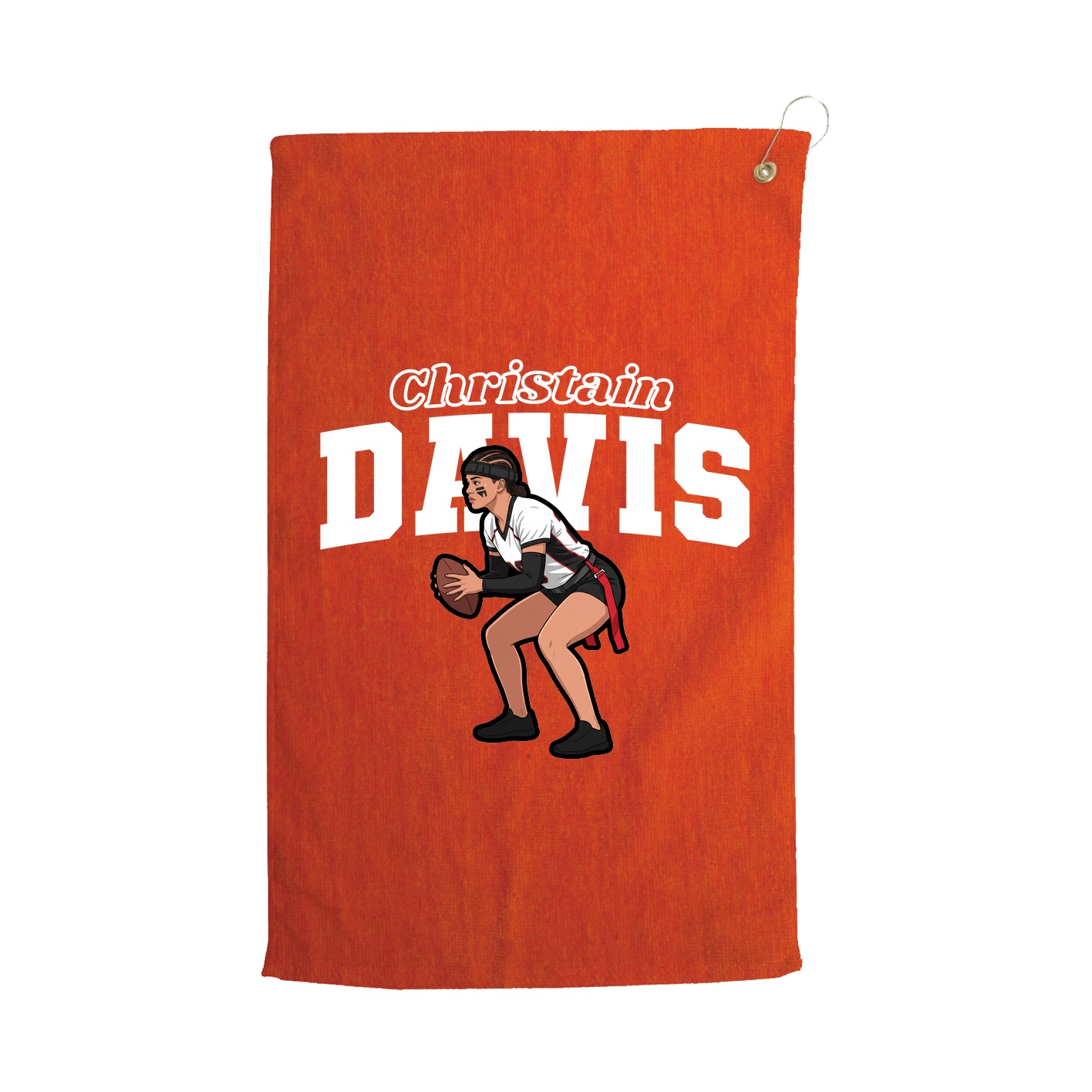 Golf Towel — Name Arch in Orange