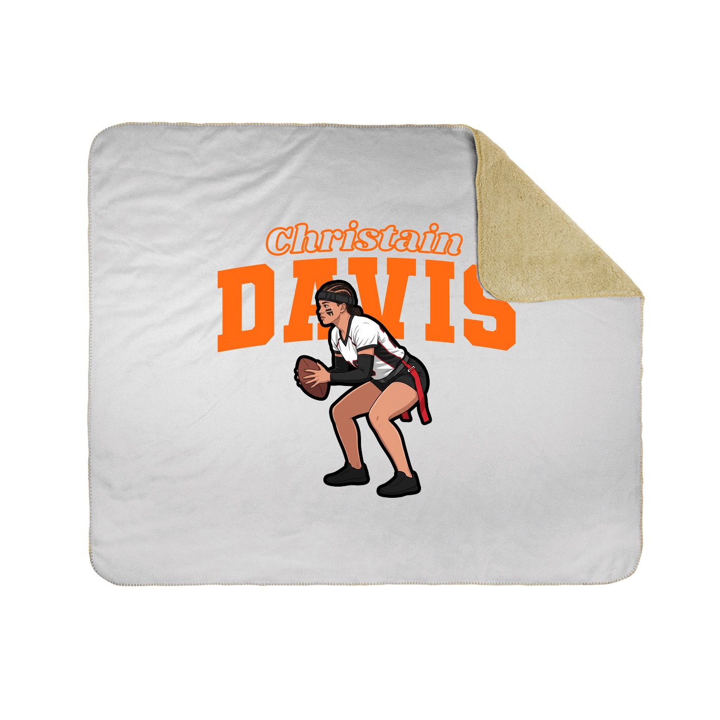 Throw Blanket — Name Arch in White