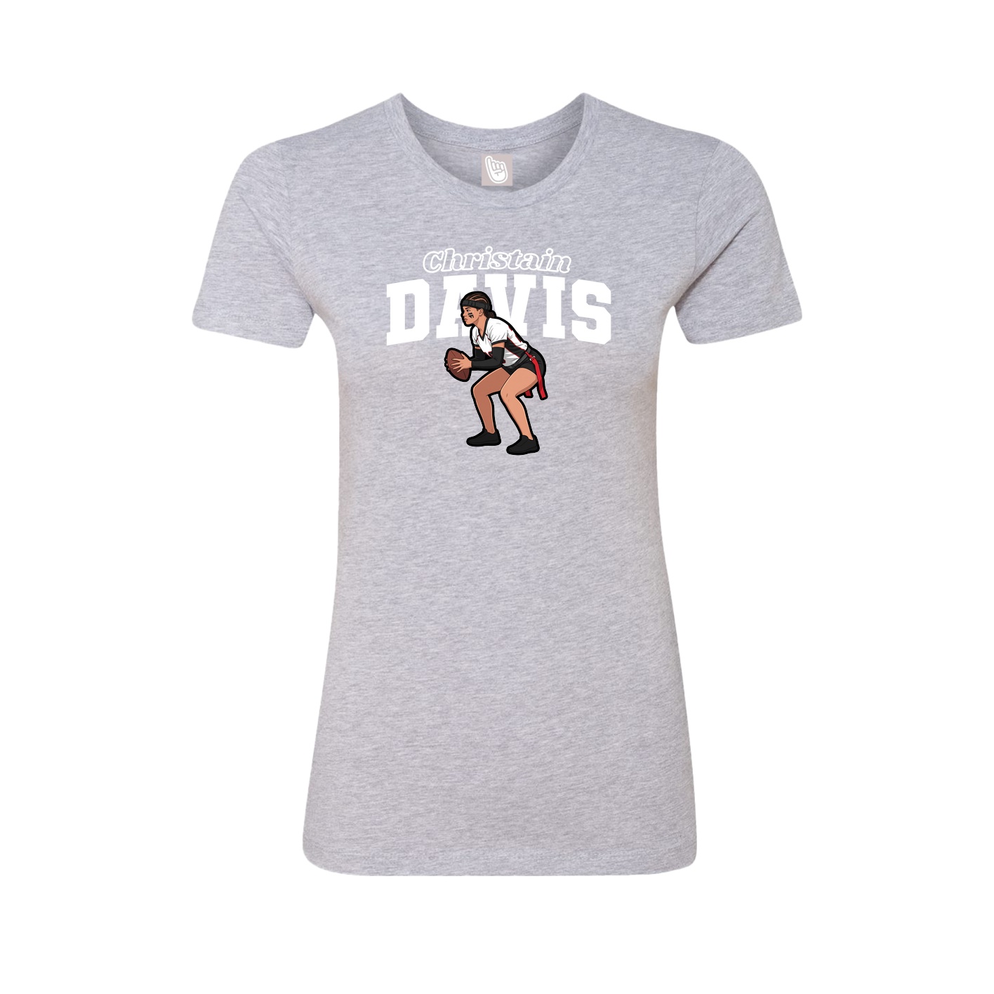 Fitted Women's Tee — Name Arch in Grey