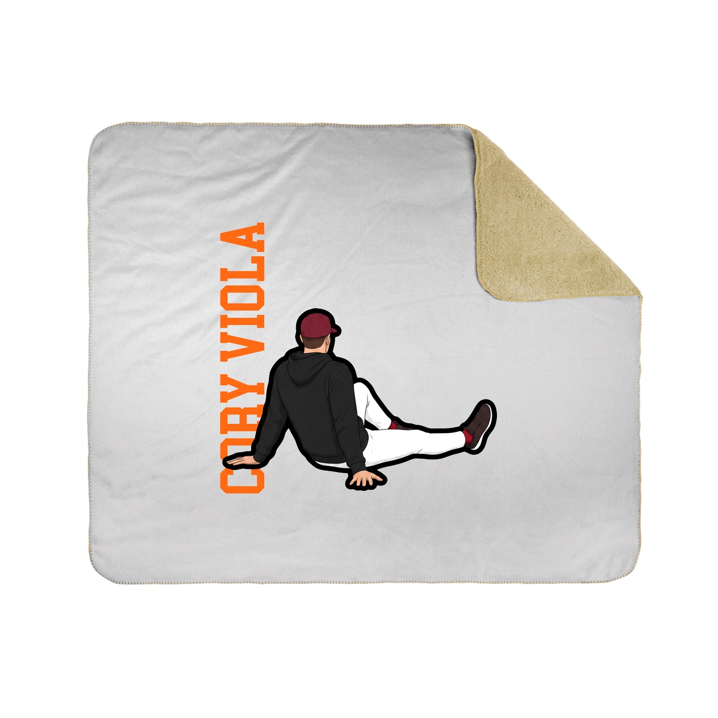 Throw Blanket — Name Vertical in White