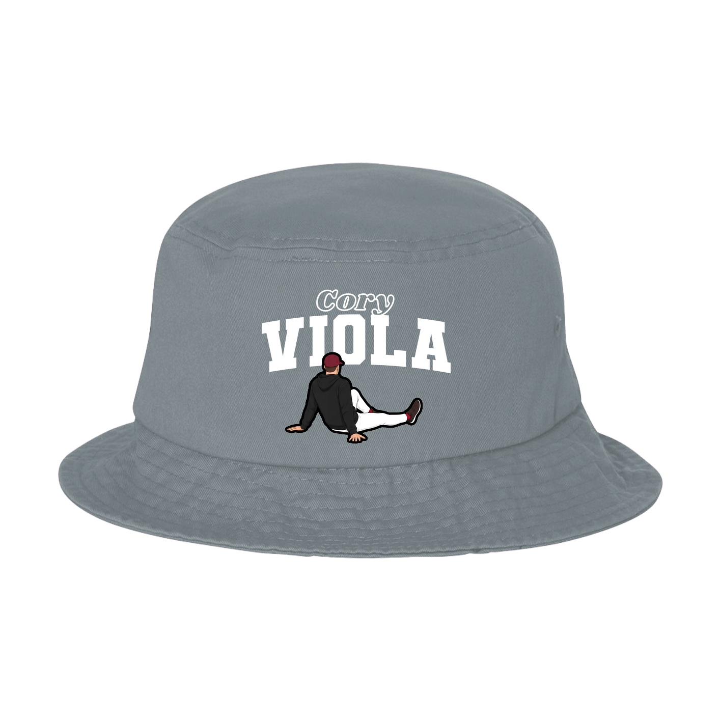 Bucket Cap — Name Arch in Grey