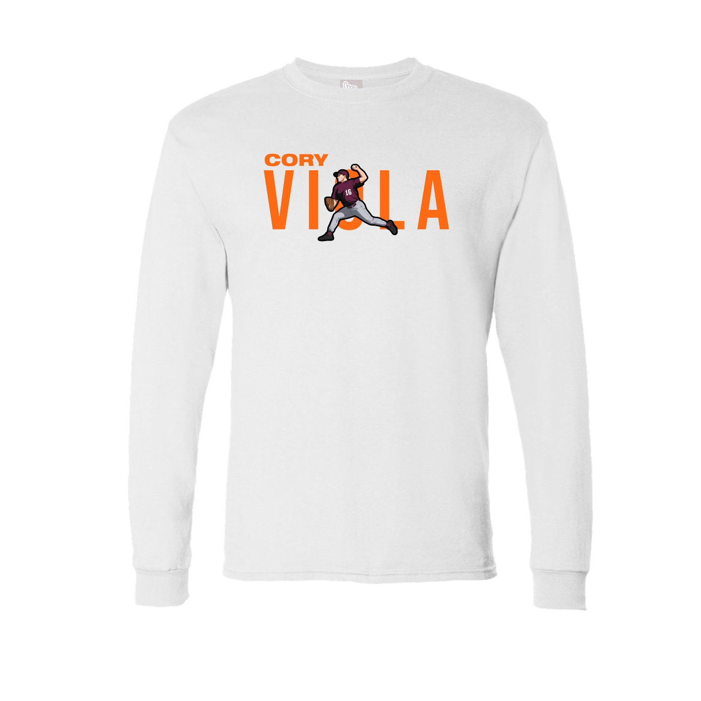 Long Sleeve Tee — Player Name in White