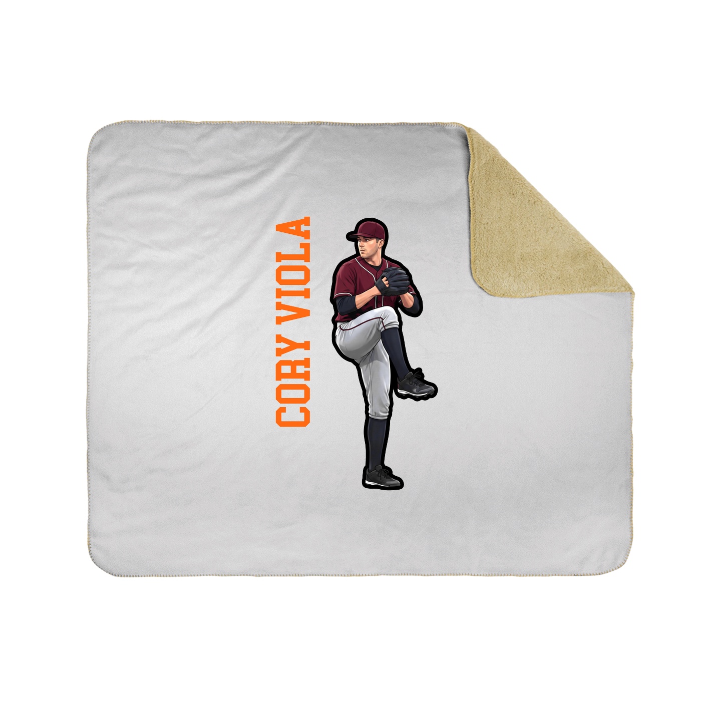 Throw Blanket — Name Vertical in White