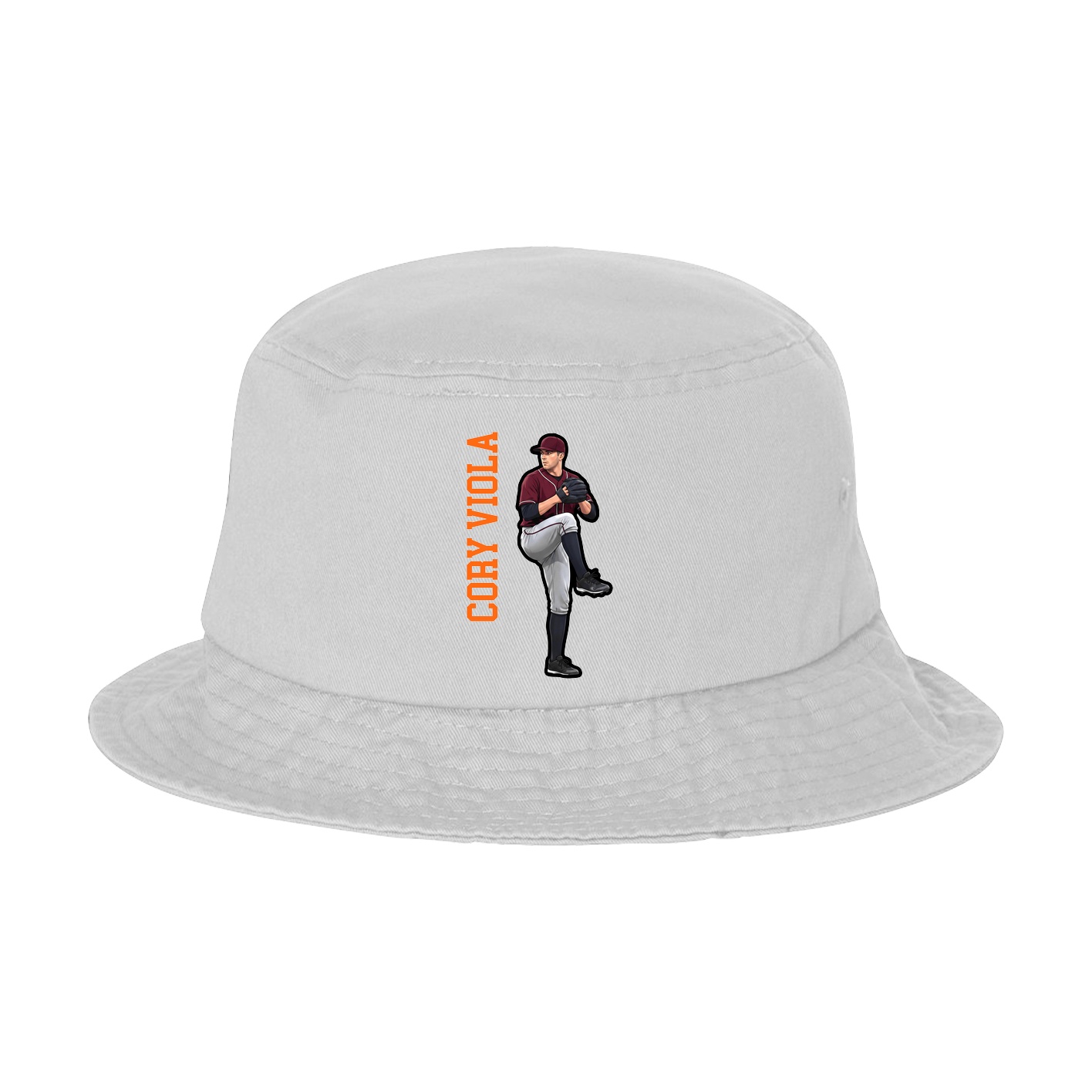 Bucket Cap — Name Vertical in White