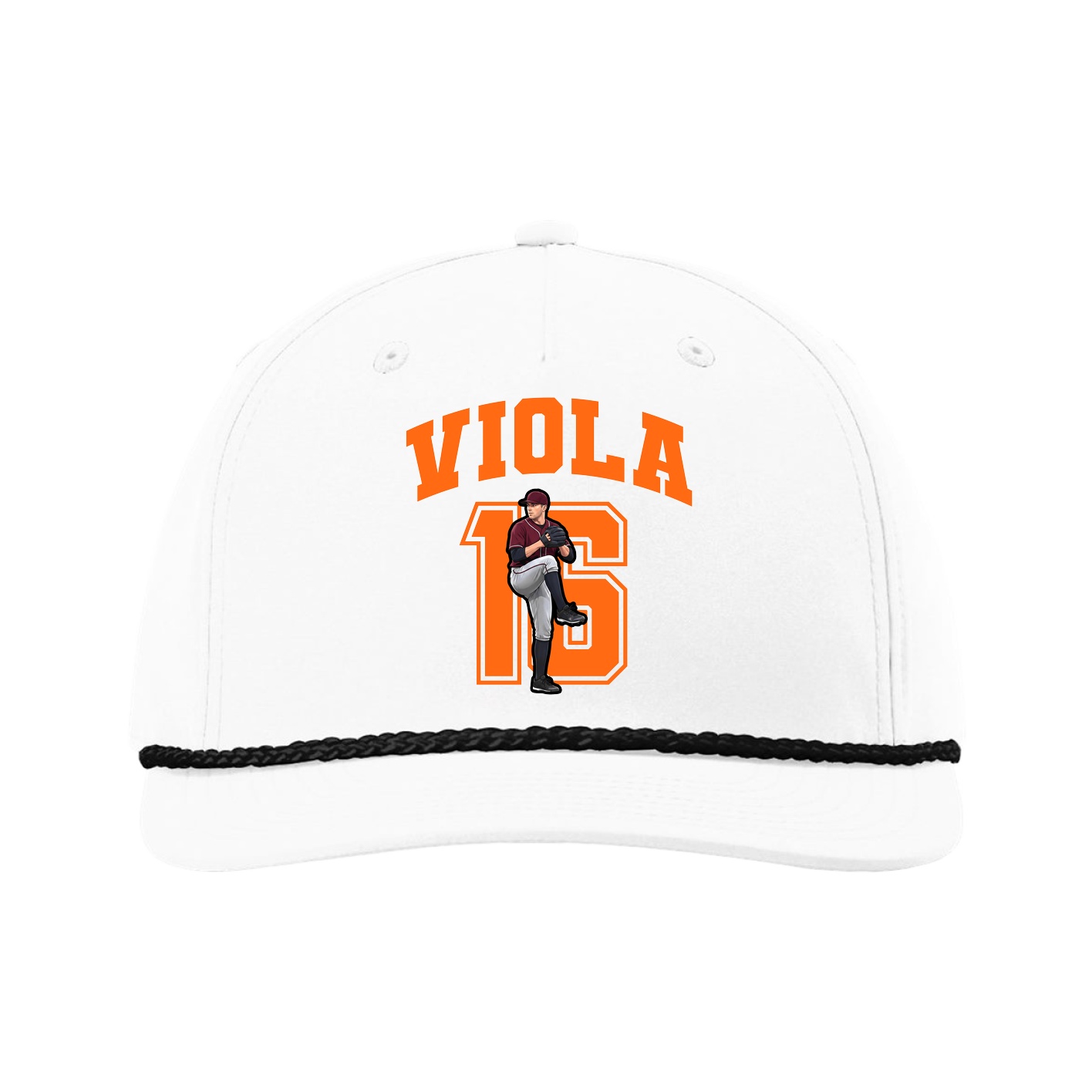 Five-Panel Classic Rope Cap — Number in White