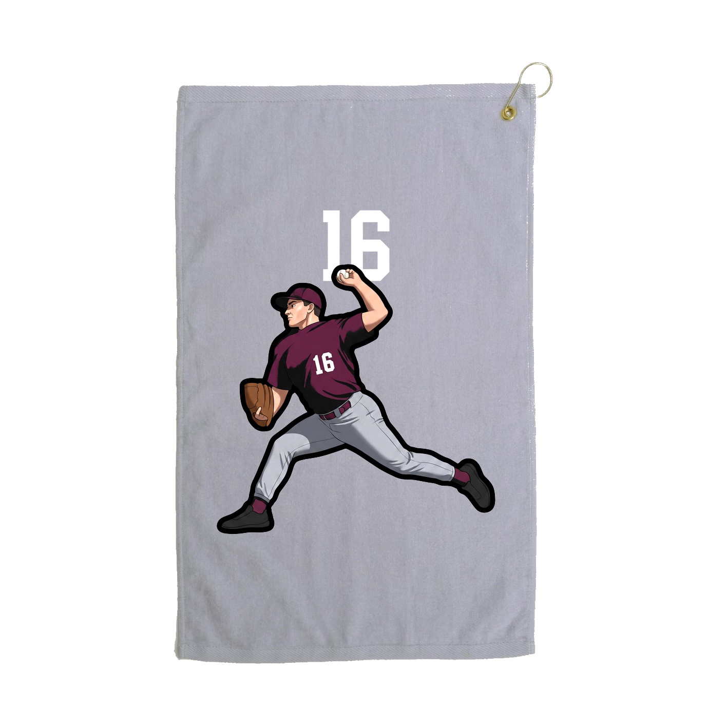 Golf Towel — Number Top in Grey