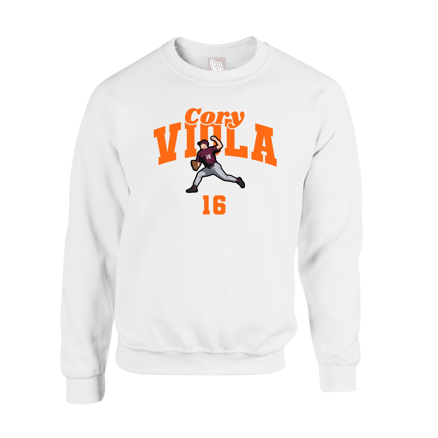 Fleece Crew — Signature Arch in White