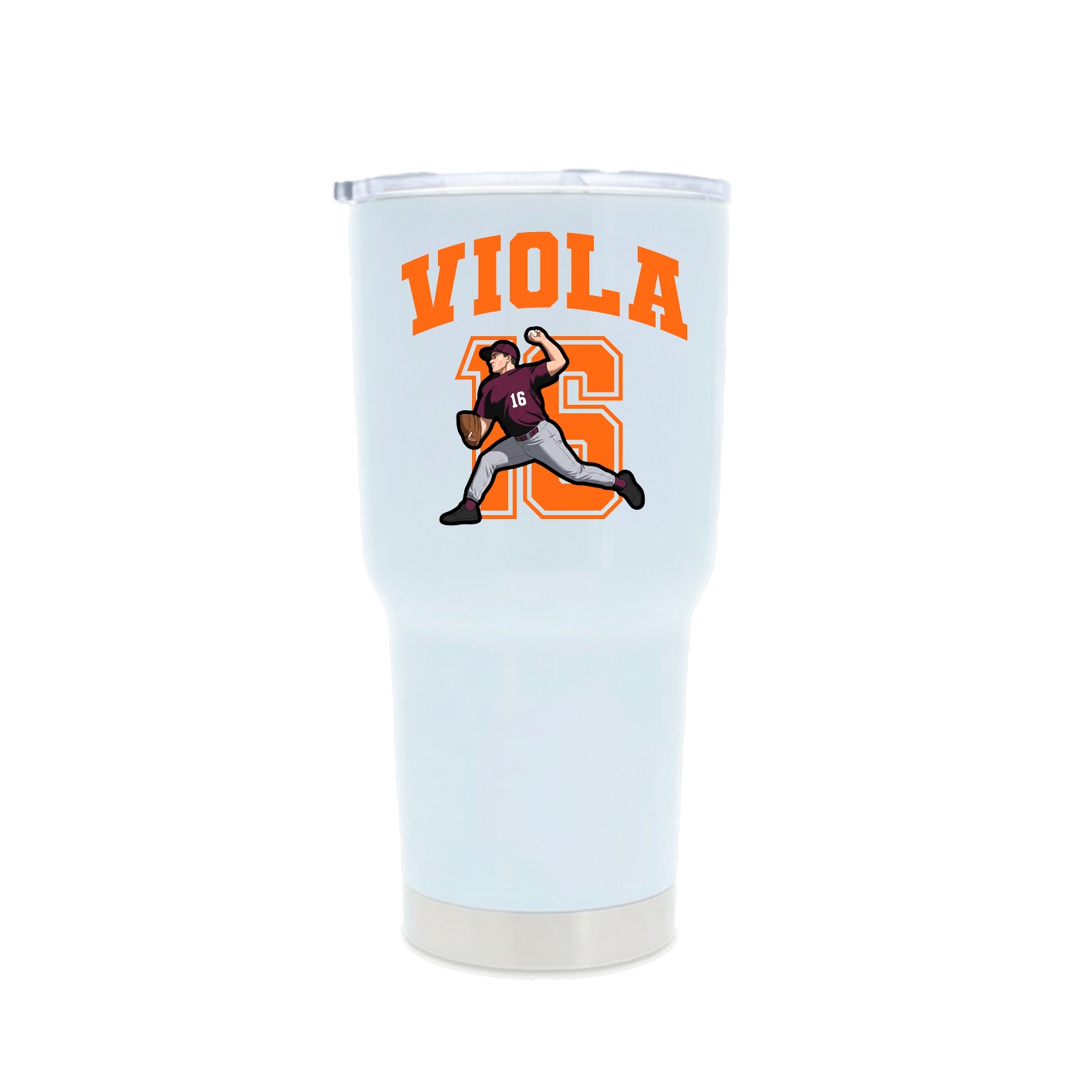 30oz Stainless Steel Tumbler — Number in White