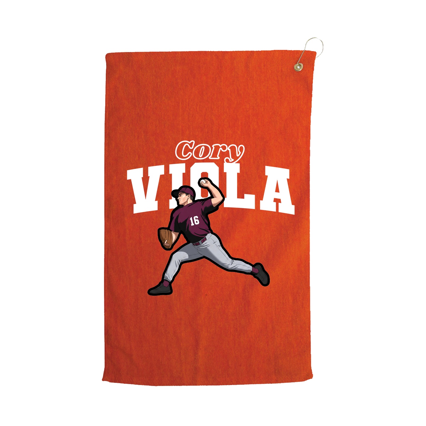 Golf Towel — Name Arch in Orange